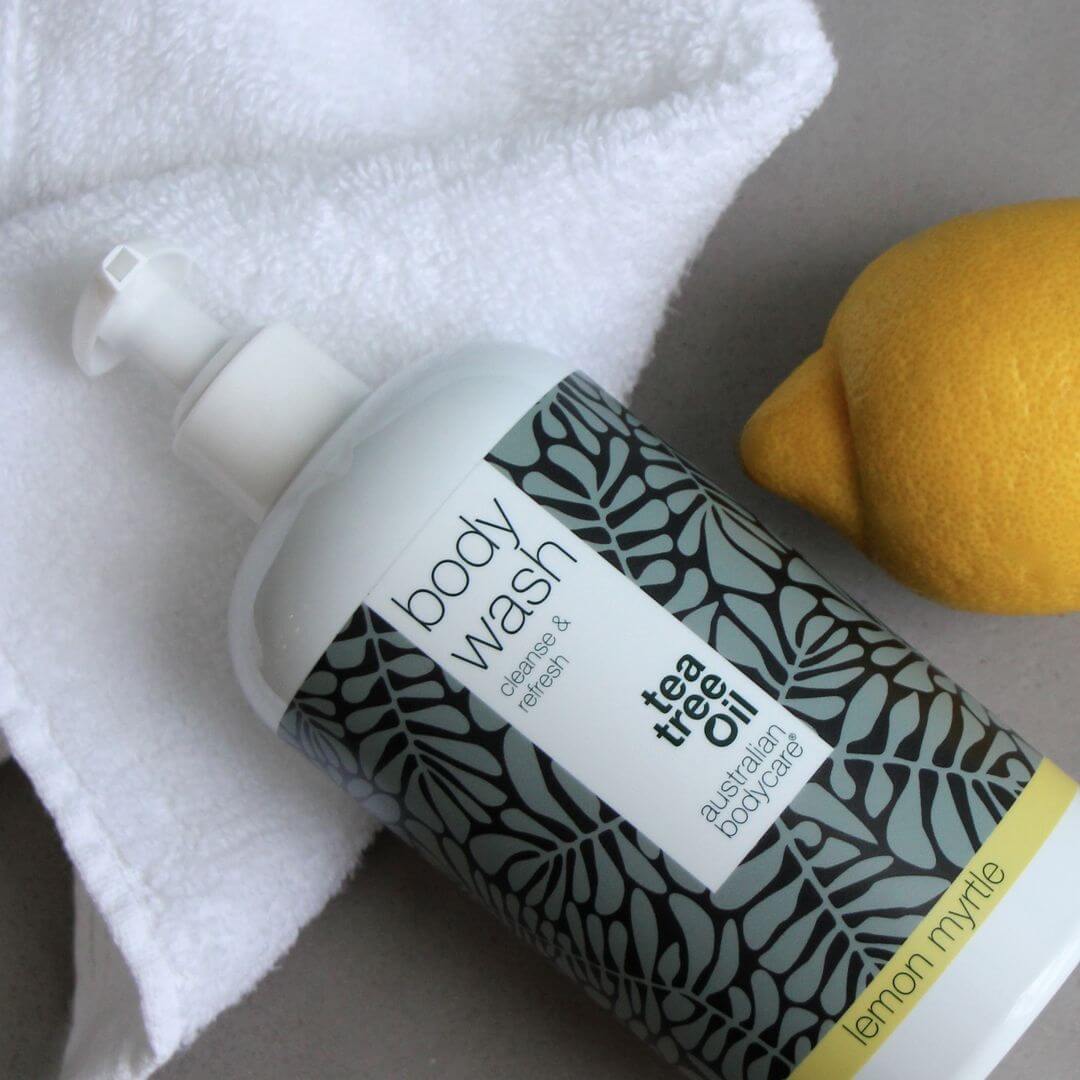 4 Tea Tree Body Wash Lemon Myrthe 500 ml voor de prijs van 3 — pakketaanbieding - Pakketaanbieding met 4 Body Wash (500 ml): Tea Tree Olie Lemon Myrthe