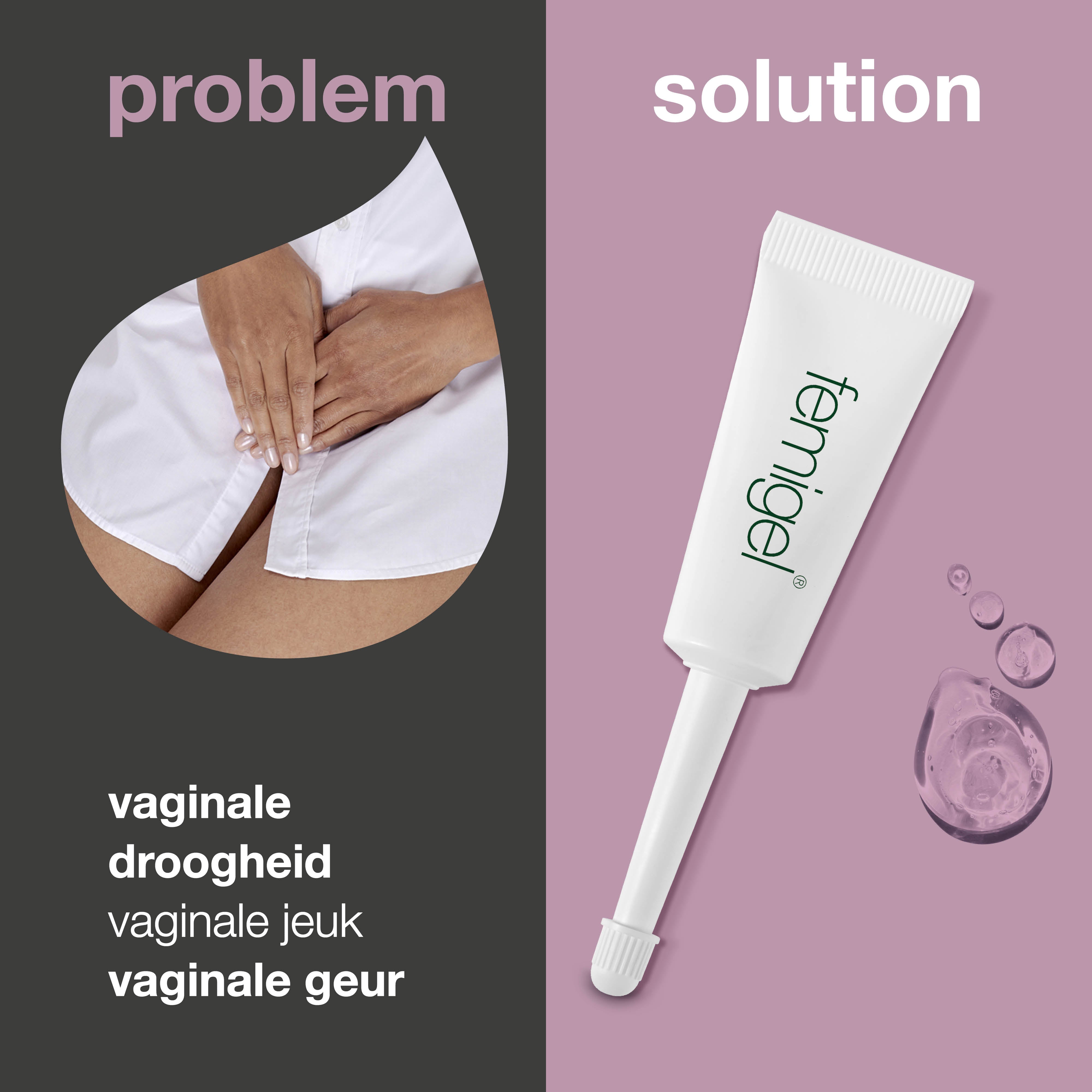 Intieme gel tegen intiem ongemak Femigel — Hormoonvrije gel (5x7ml) Klinisch bewezen tegen jeuk, irritatie, vaginale droogheid en ongewenste geur van intieme delen