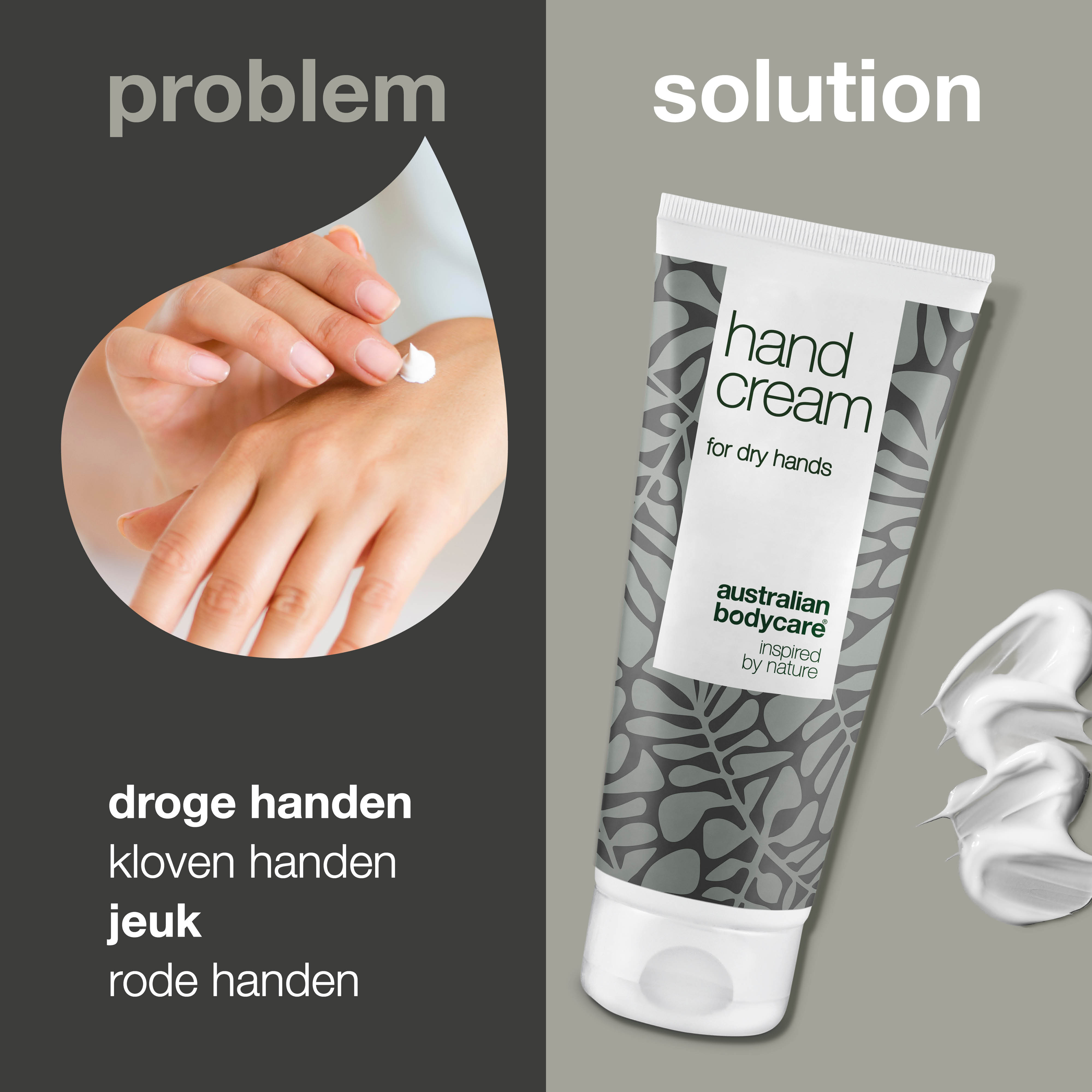 Handcrème voor droge handen met Tea Tree Olie — Voor dagelijkse verzorging van droge huid op de handen