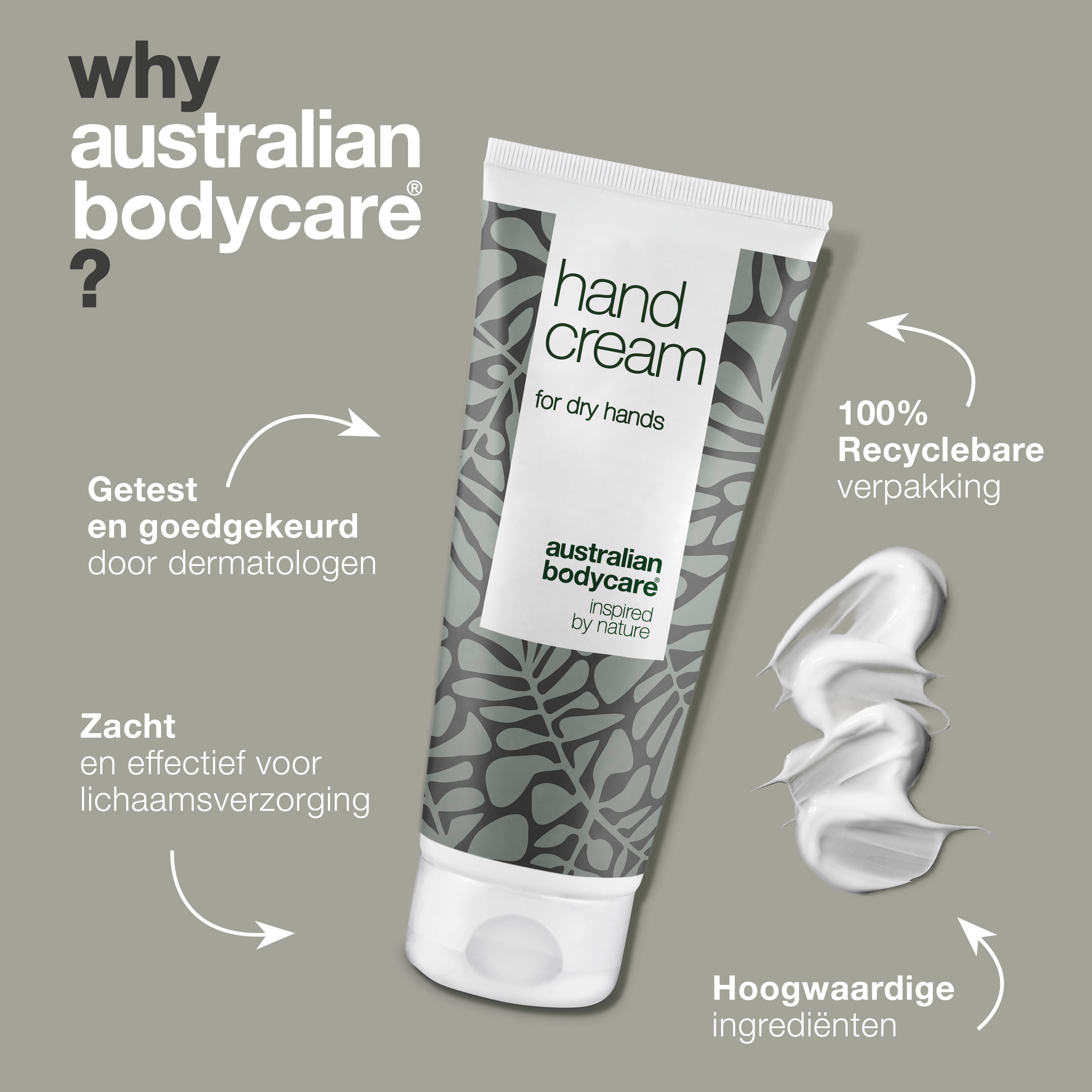 Handcrème voor droge handen met Tea Tree Olie — Voor dagelijkse verzorging van droge huid op de handen