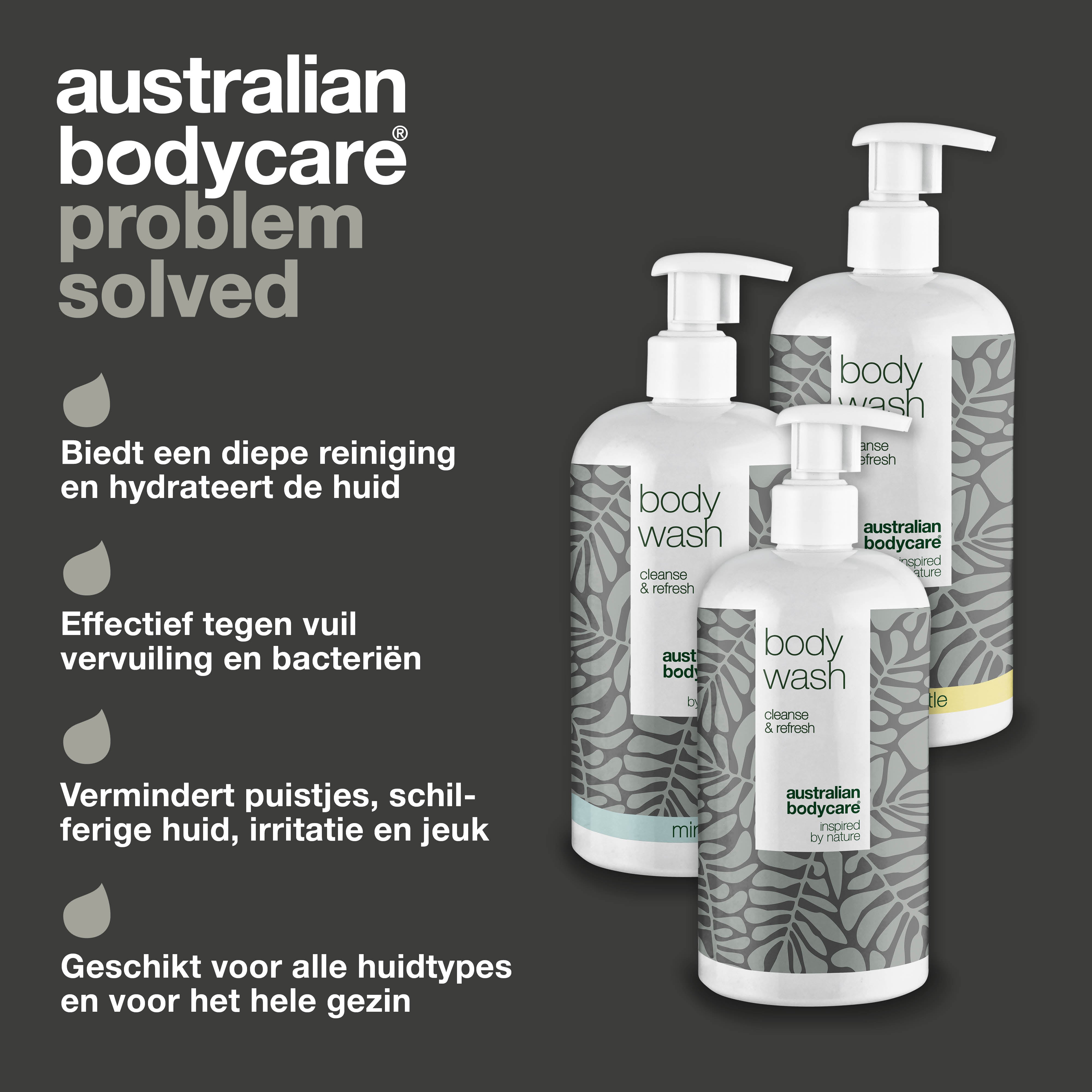 3 Douchegel - pakketaanbieding — Pakketaanbieding met 3 body wash (500 ml): Tea Tree Olie, Lemon Myrtle & Mint