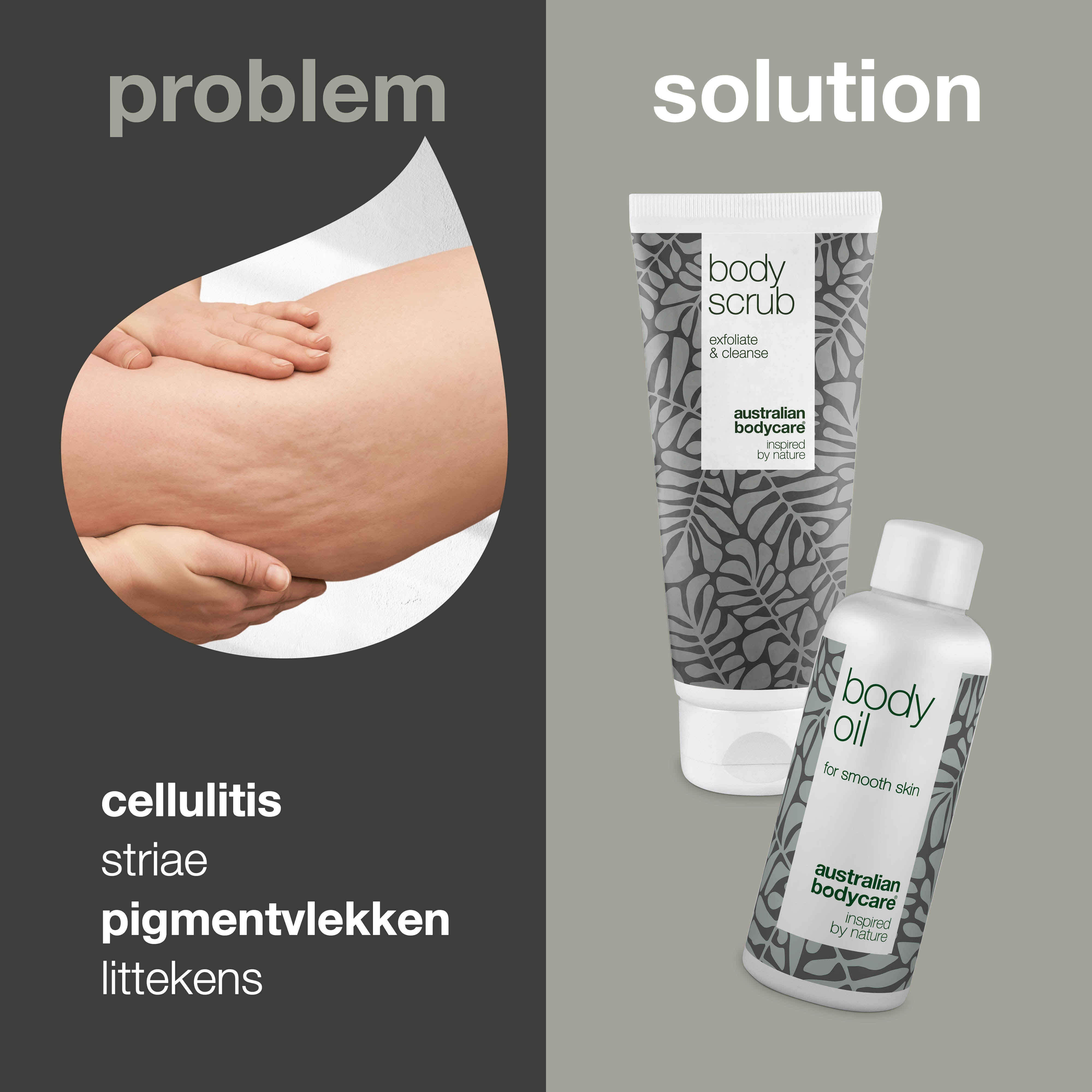 Pakket voor sinaasappelhuid — 2 producten voor het verminderen van sinaasappelhuid; ook wel cellulitis genoemd