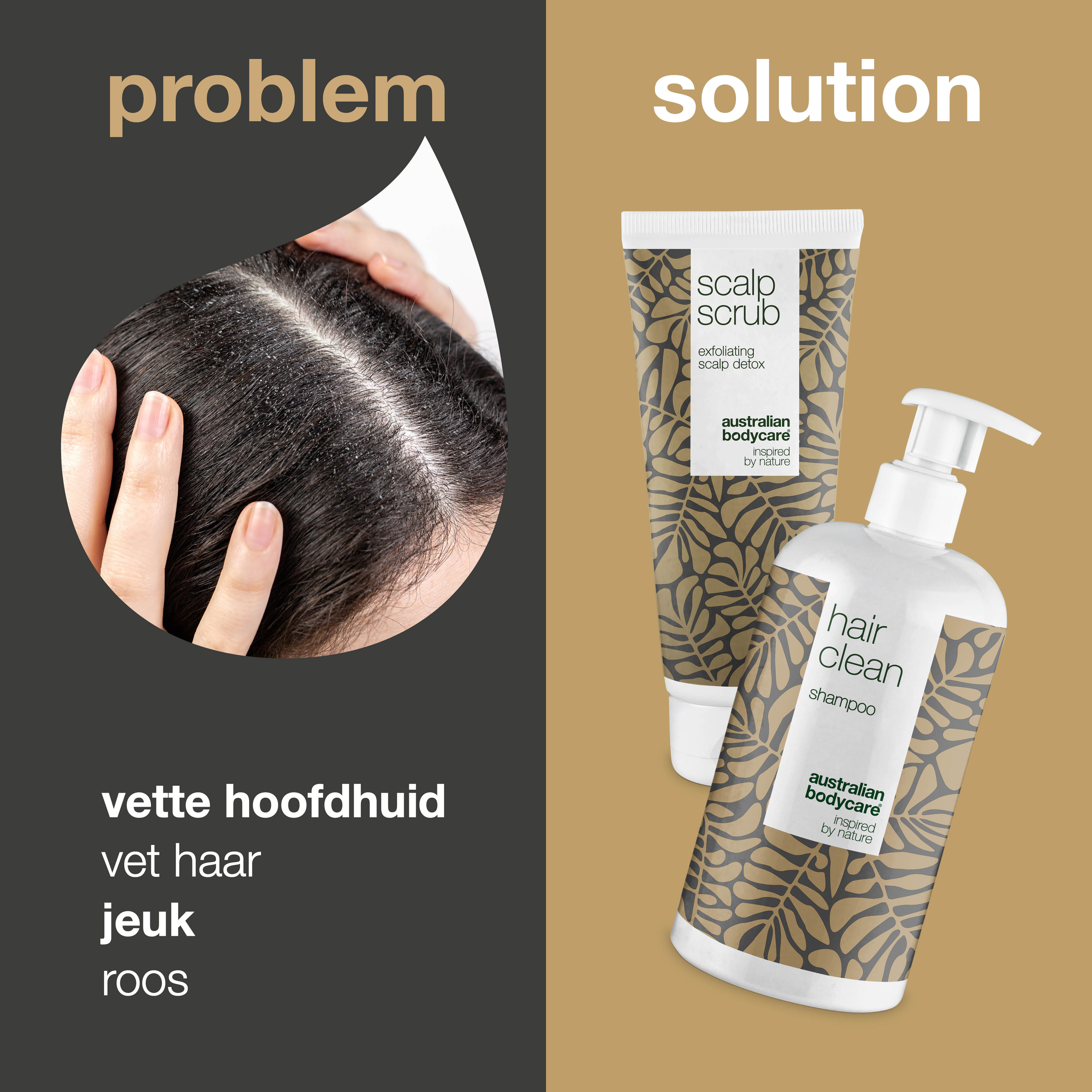 2 producten voor puistjes op hoofdhuid — Hoofhuidscrub en Tea Tree Shampoo voor een onzuivere hoofdhuid