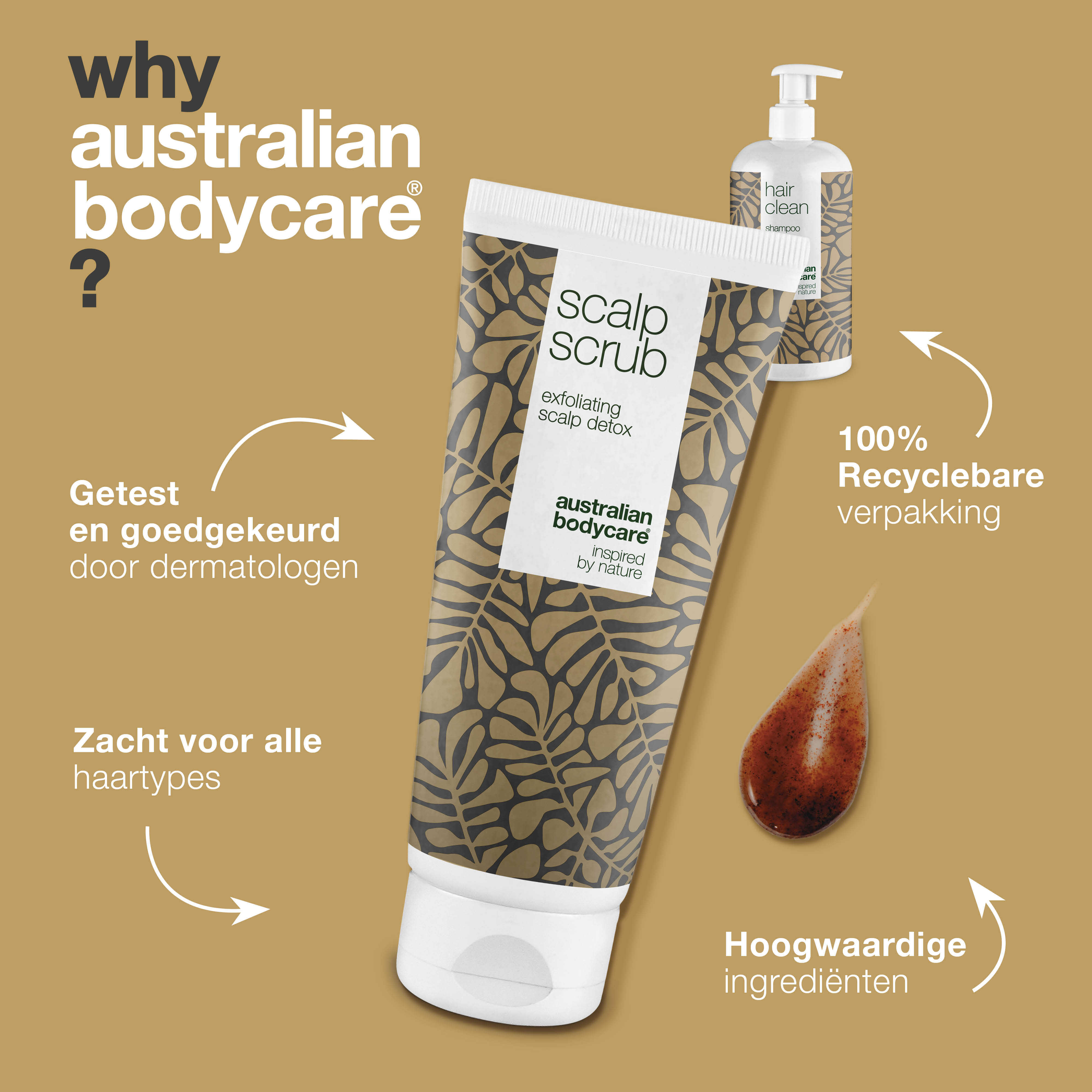 2 producten voor puistjes op hoofdhuid — Hoofhuidscrub en Tea Tree Shampoo voor een onzuivere hoofdhuid
