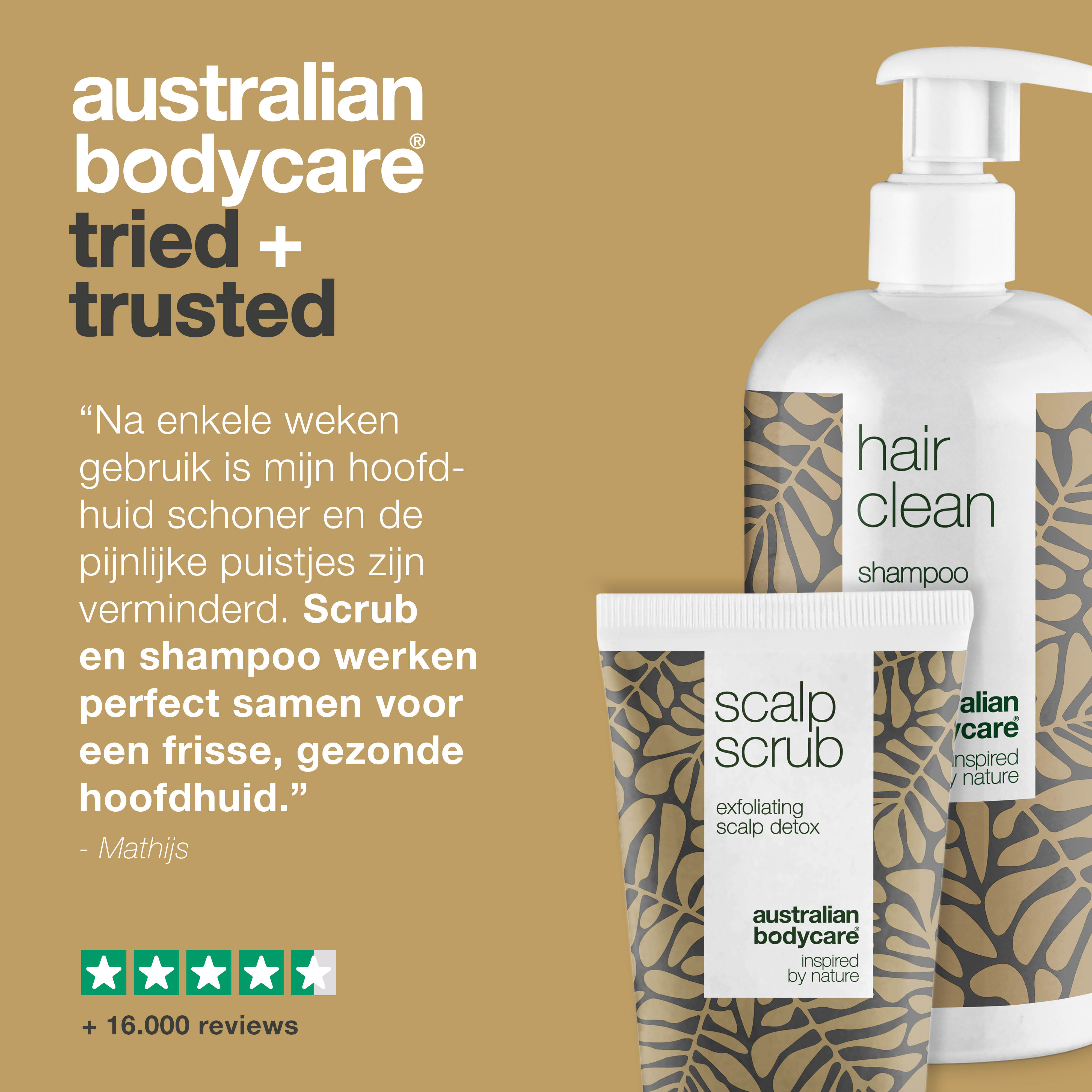 2 producten voor puistjes op hoofdhuid — Hoofhuidscrub en Tea Tree Shampoo voor een onzuivere hoofdhuid