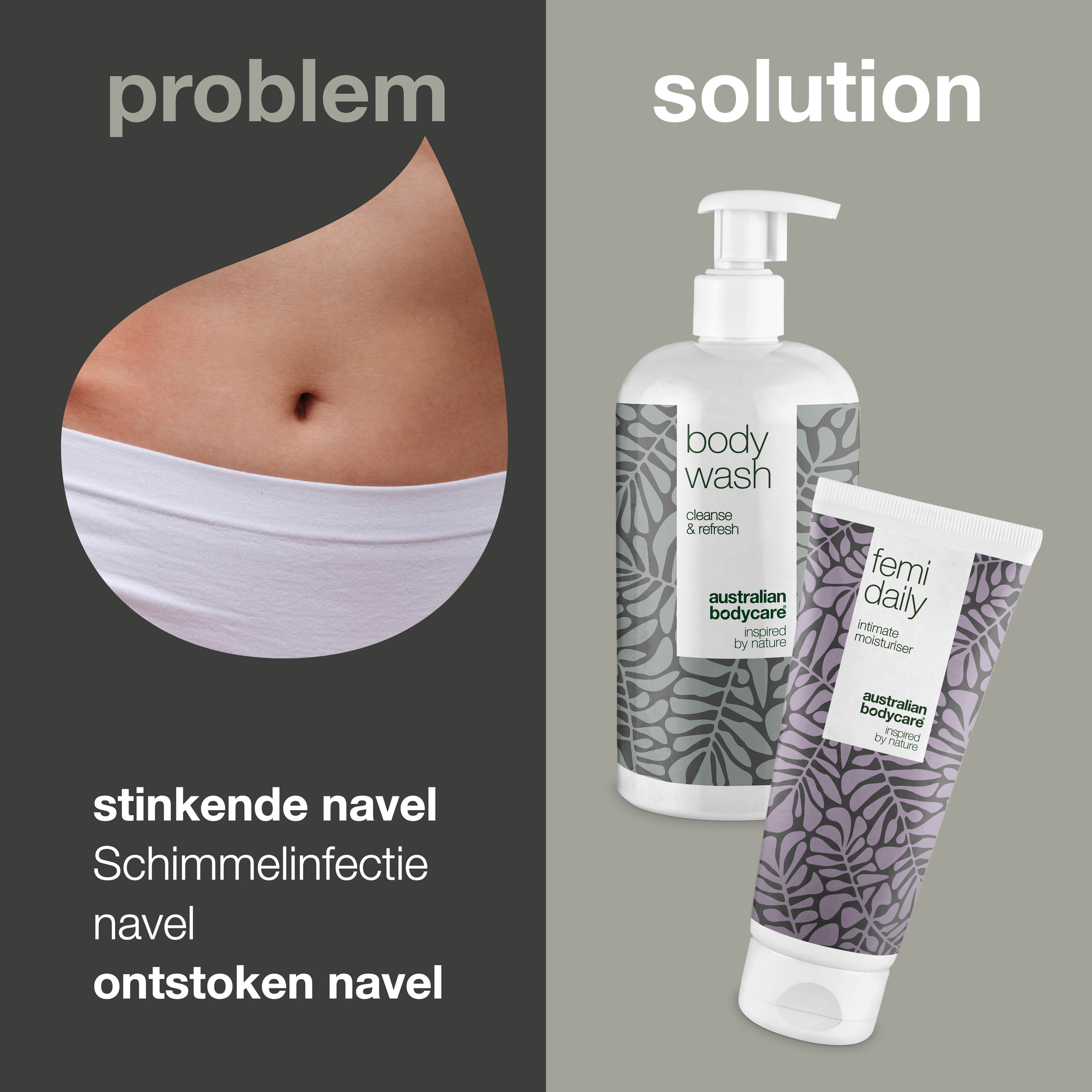 2-pak tegen stinkende navel — Verhelpt stank, veroorzaakt door ontsteking navel, bacteriën of irritatie