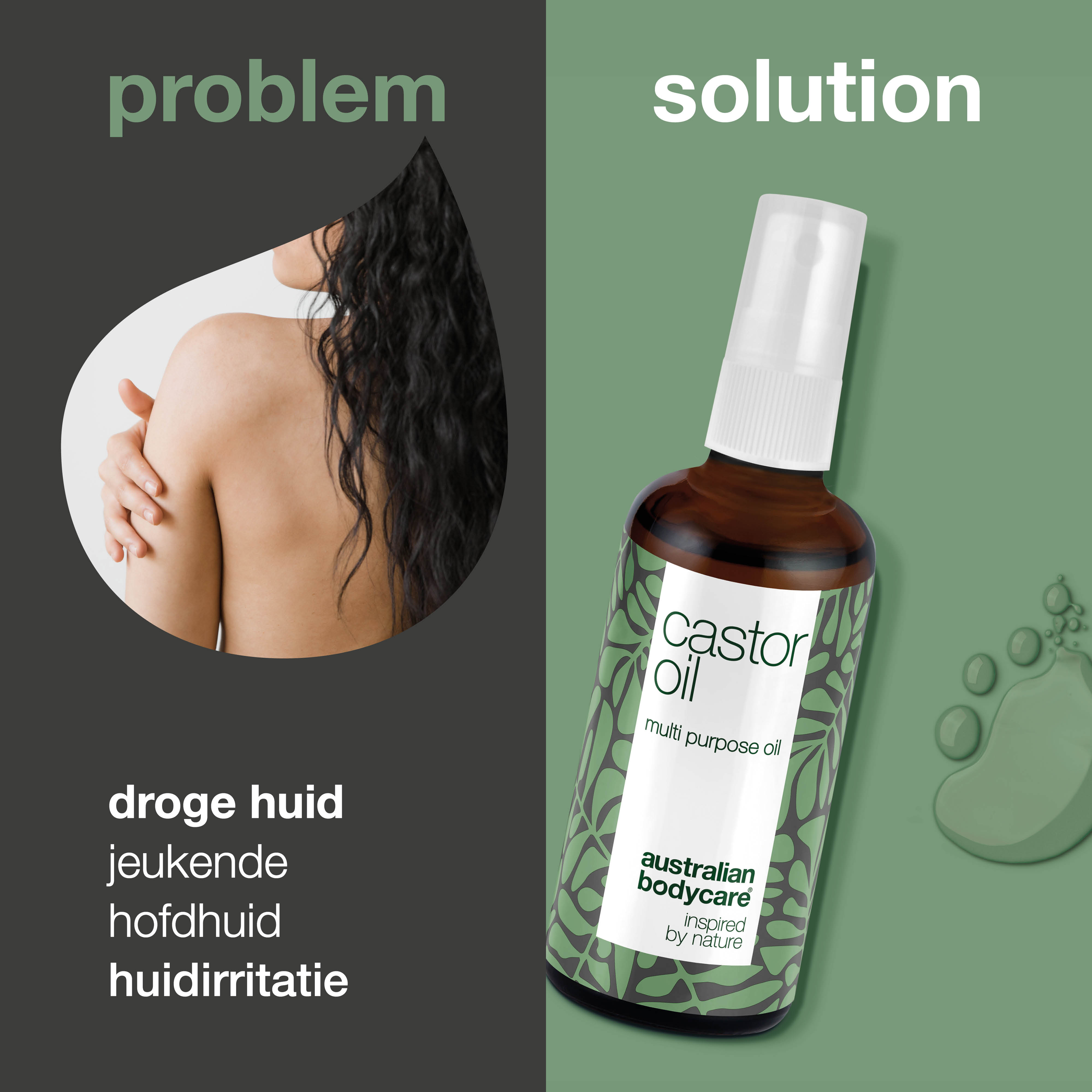 Castor Olie - Multi olie voor haar en huid — Ricinusolie voor droge huid, haar, wenkbrauwen en wimpers