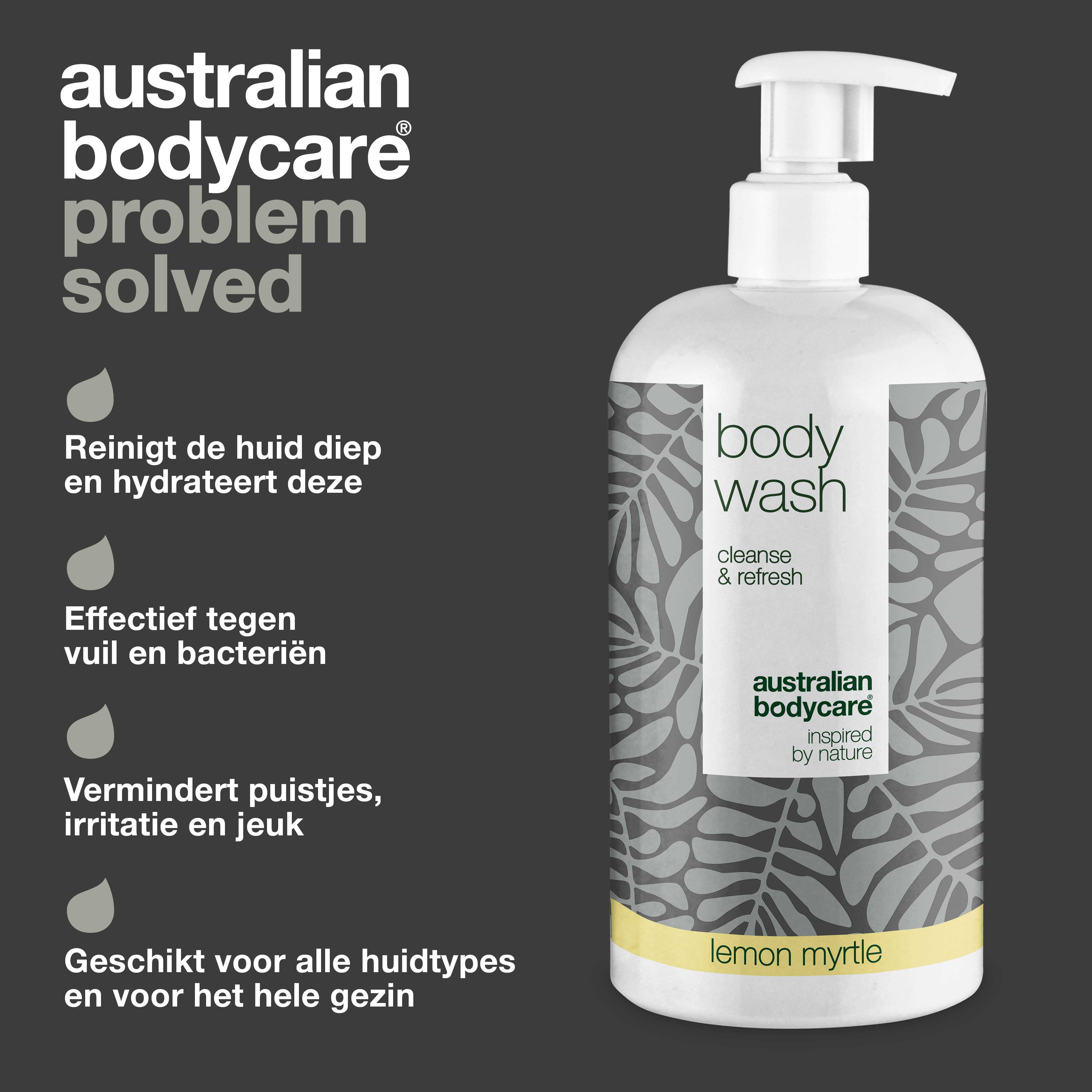 4 Tea Tree Body Wash Lemon Myrthe 500 ml voor de prijs van 3 - pakketaanbieding — Pakketaanbieding met 4 Body Wash (500 ml): Tea Tree Olie Lemon Myrthe