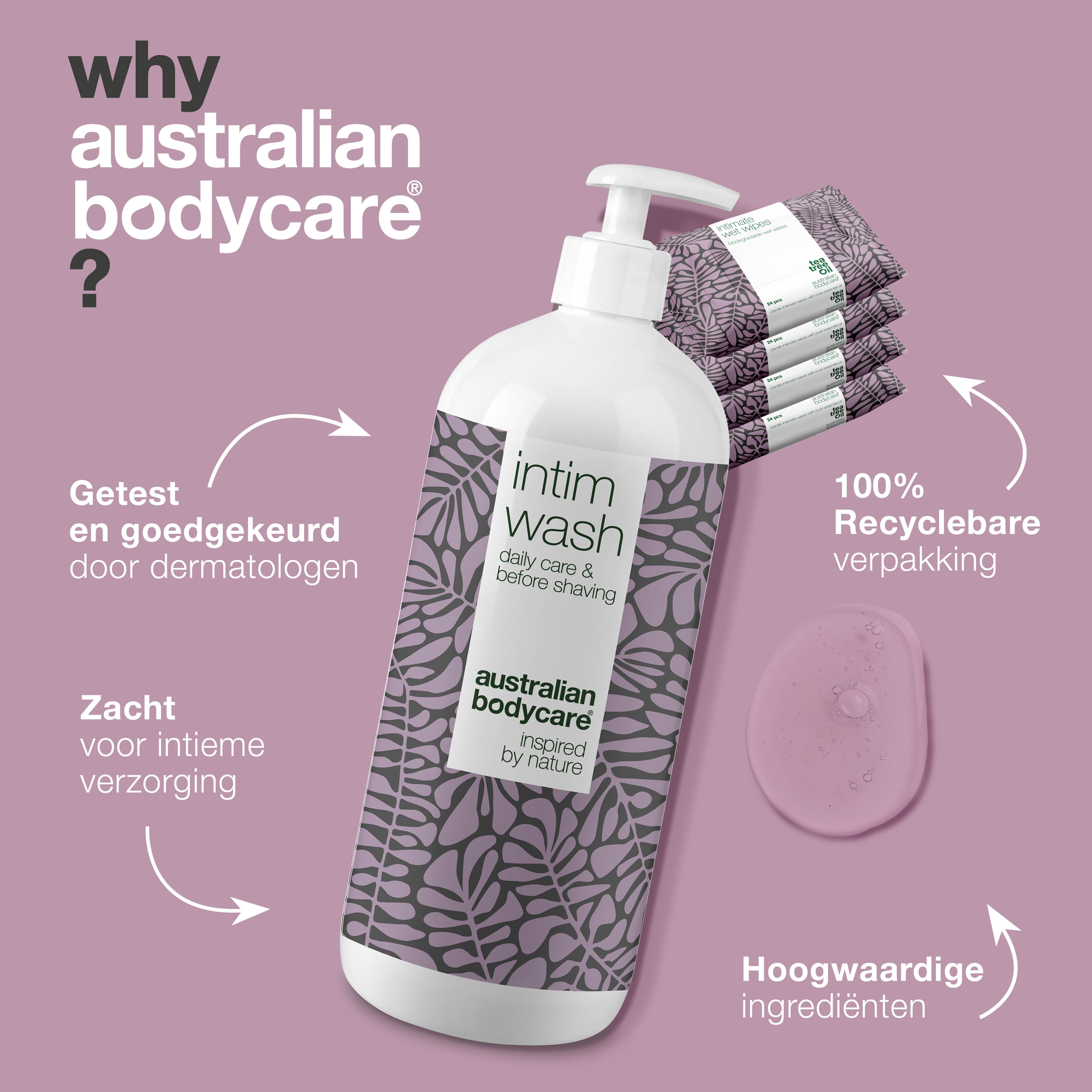 Pakket voor optimale intieme hygiëne — Verzorgingsproducten tegen jeuk, branderigheid en geur