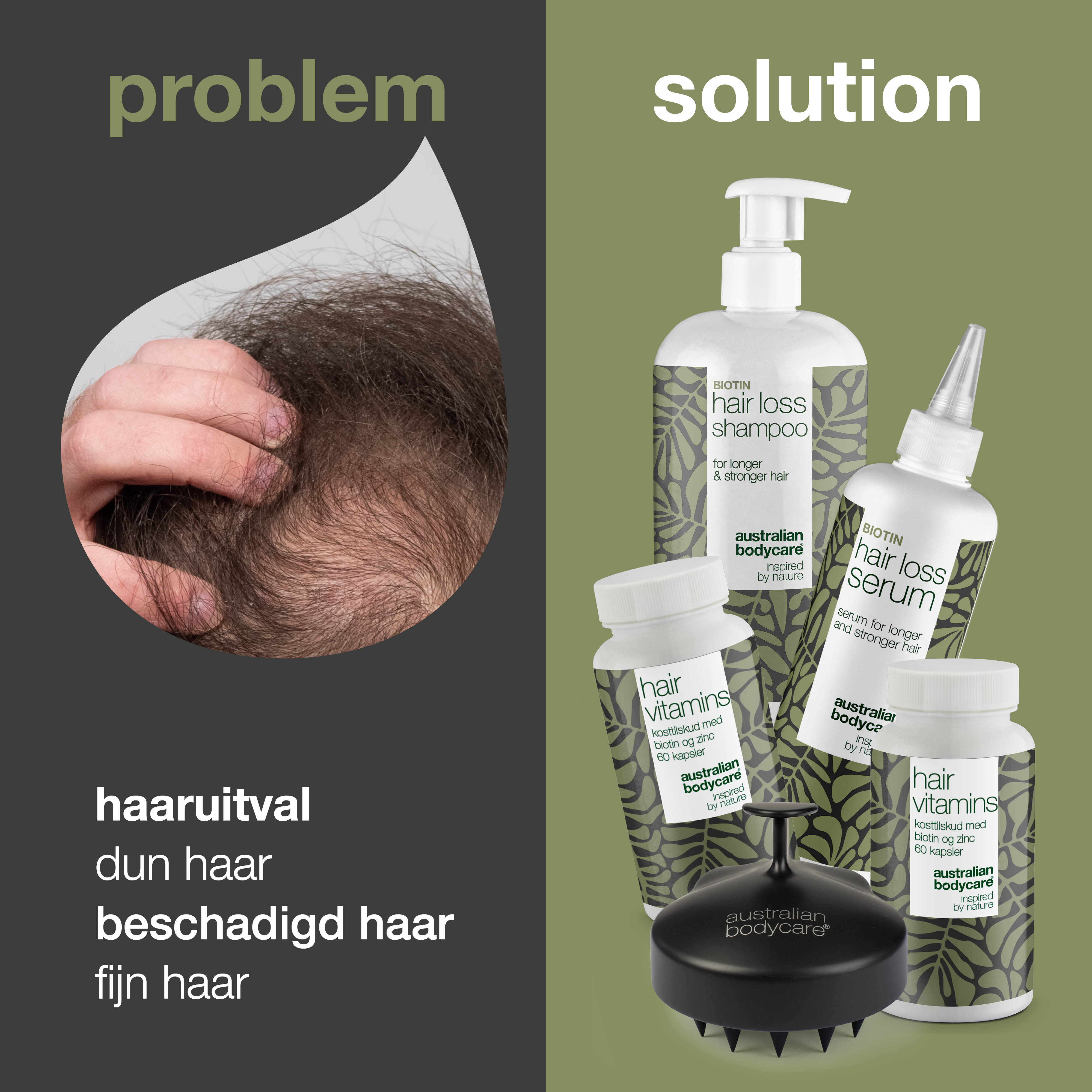 Compleet haaruitvalpakket met XL—producten — 5 producten voor dagelijkse verzorging bij haaruitval, fijn en dun haar