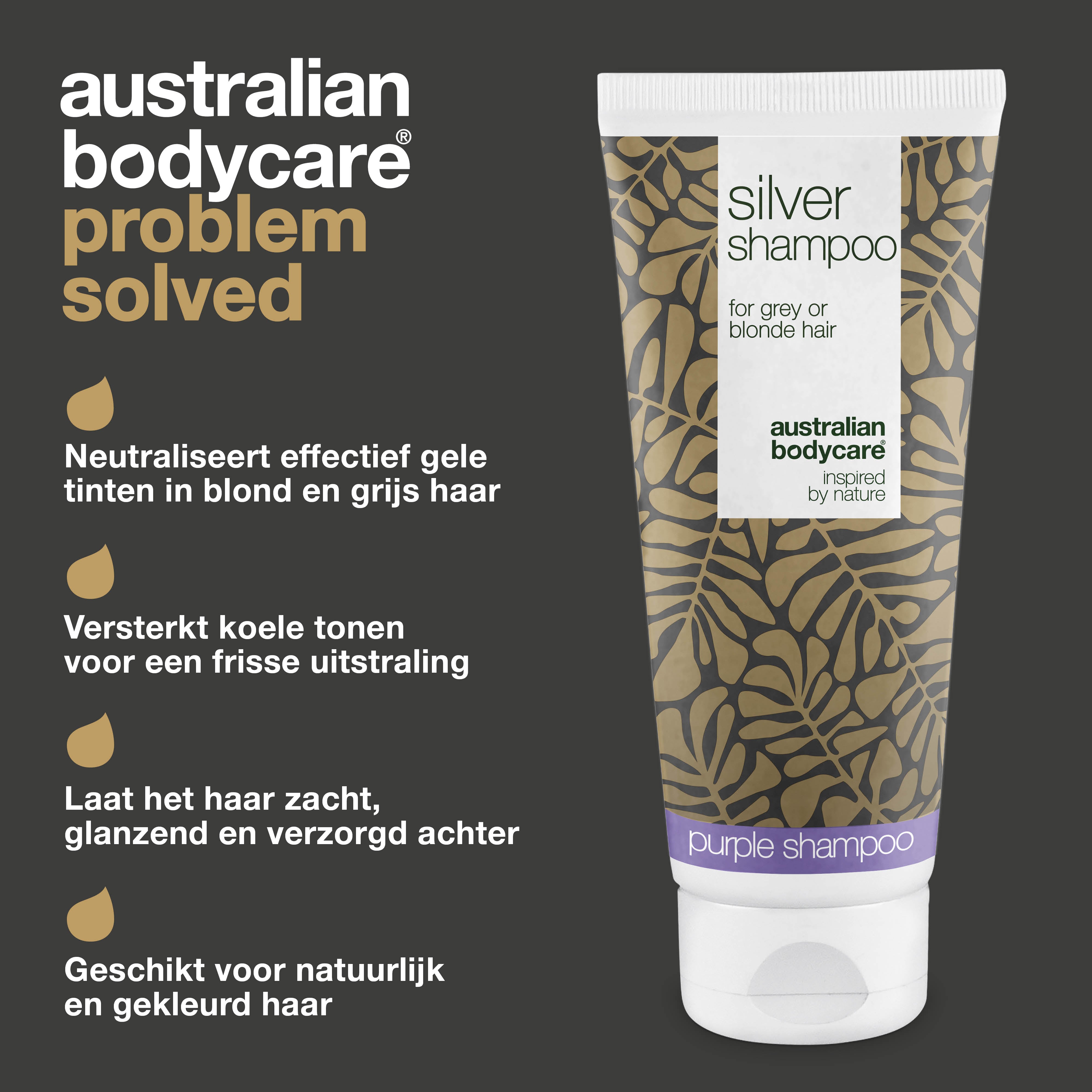 Silver Shampoo – Voor Frisse, Glanzende Blonde en Grijze Haren — Neutraliseer gele tonen en versterk koele kleuren met Silver Shampoo. Perfect voor natuurlijk of gekleurd haar.