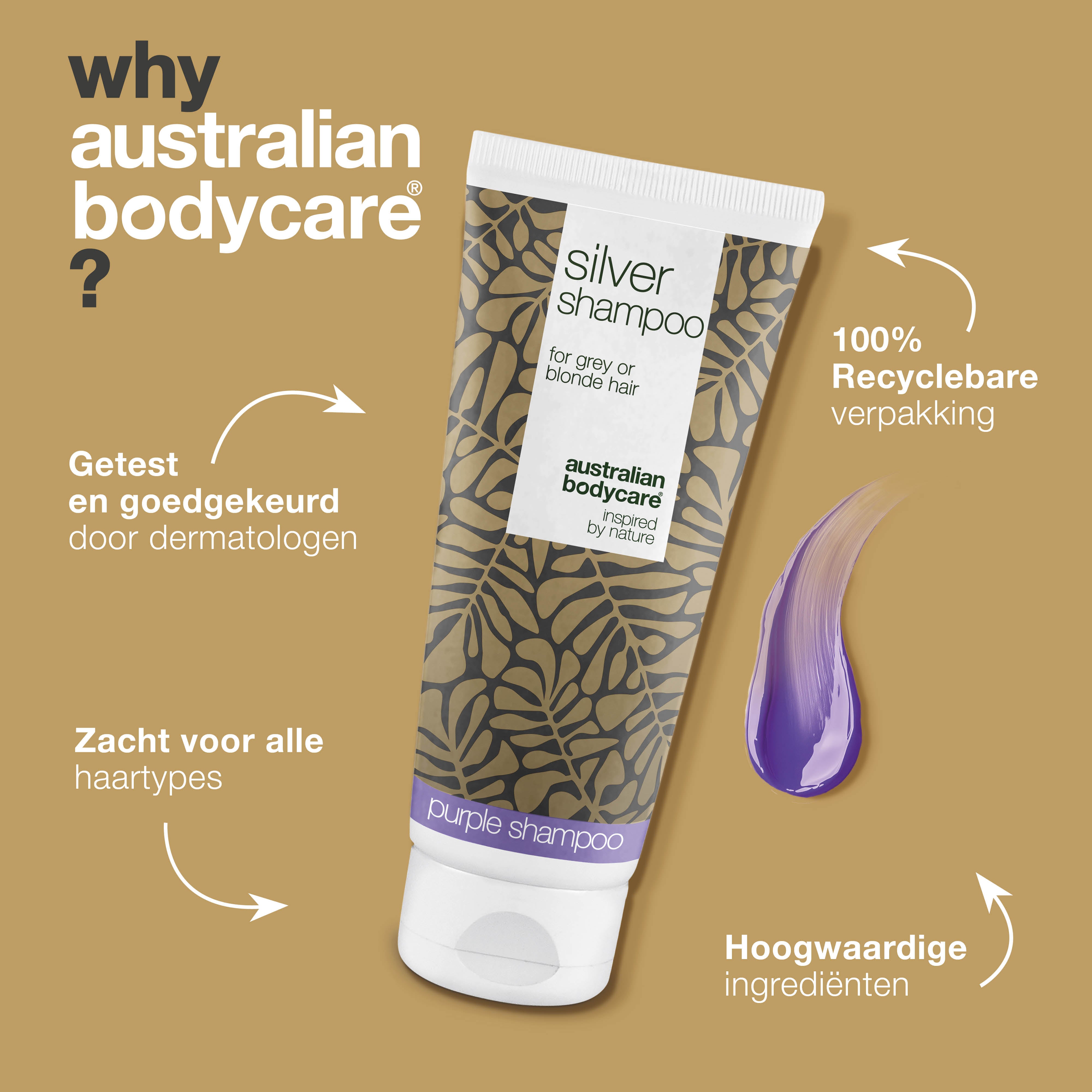 Silver Shampoo – Voor Frisse, Glanzende Blonde en Grijze Haren — Neutraliseer gele tonen en versterk koele kleuren met Silver Shampoo. Perfect voor natuurlijk of gekleurd haar.