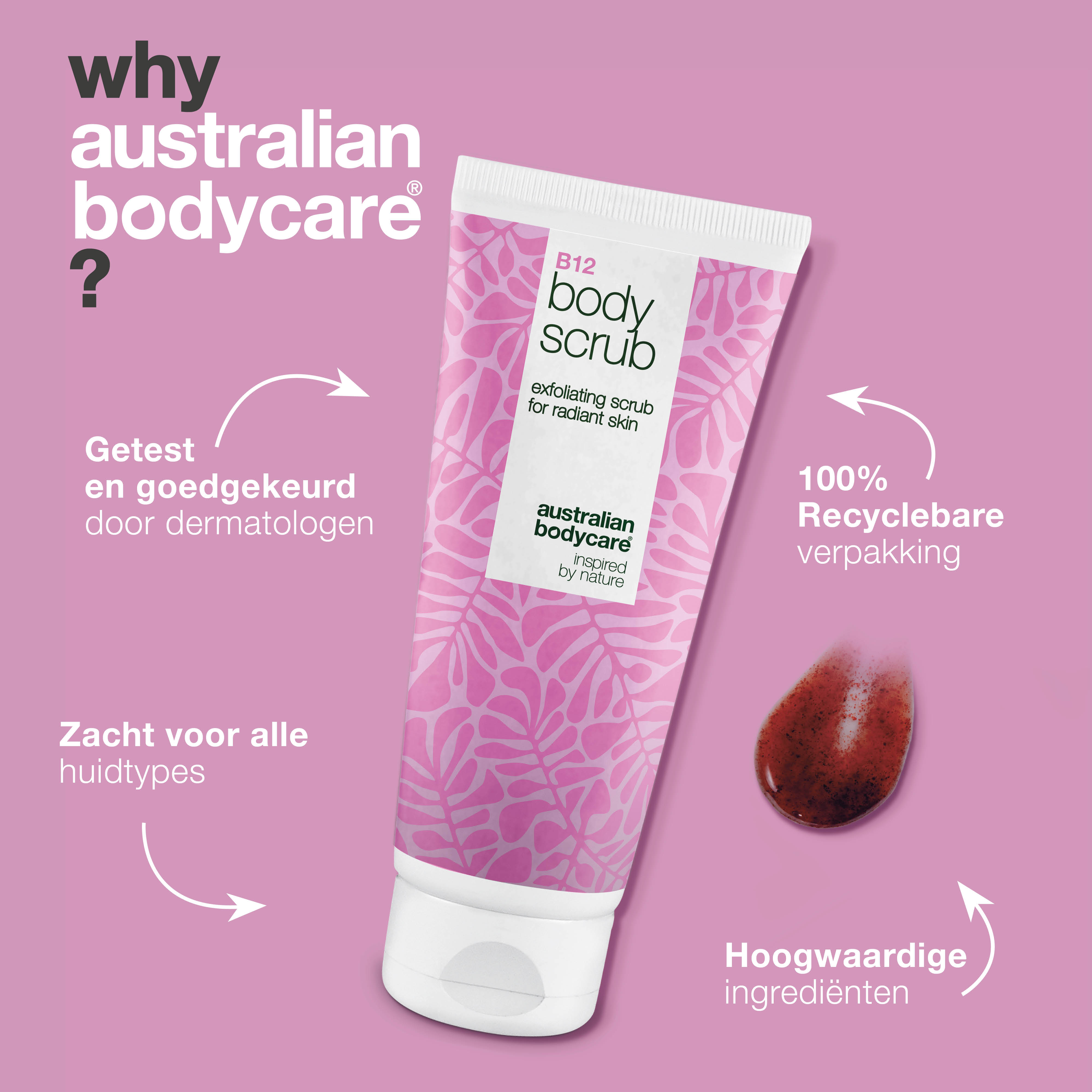 B12 Bodyscrub – Exfolieer en Hydrateer voor Stralende Huid — B12 Bodyscrub exfolieert zacht en hydrateert, voor een gladde, stralende huid.