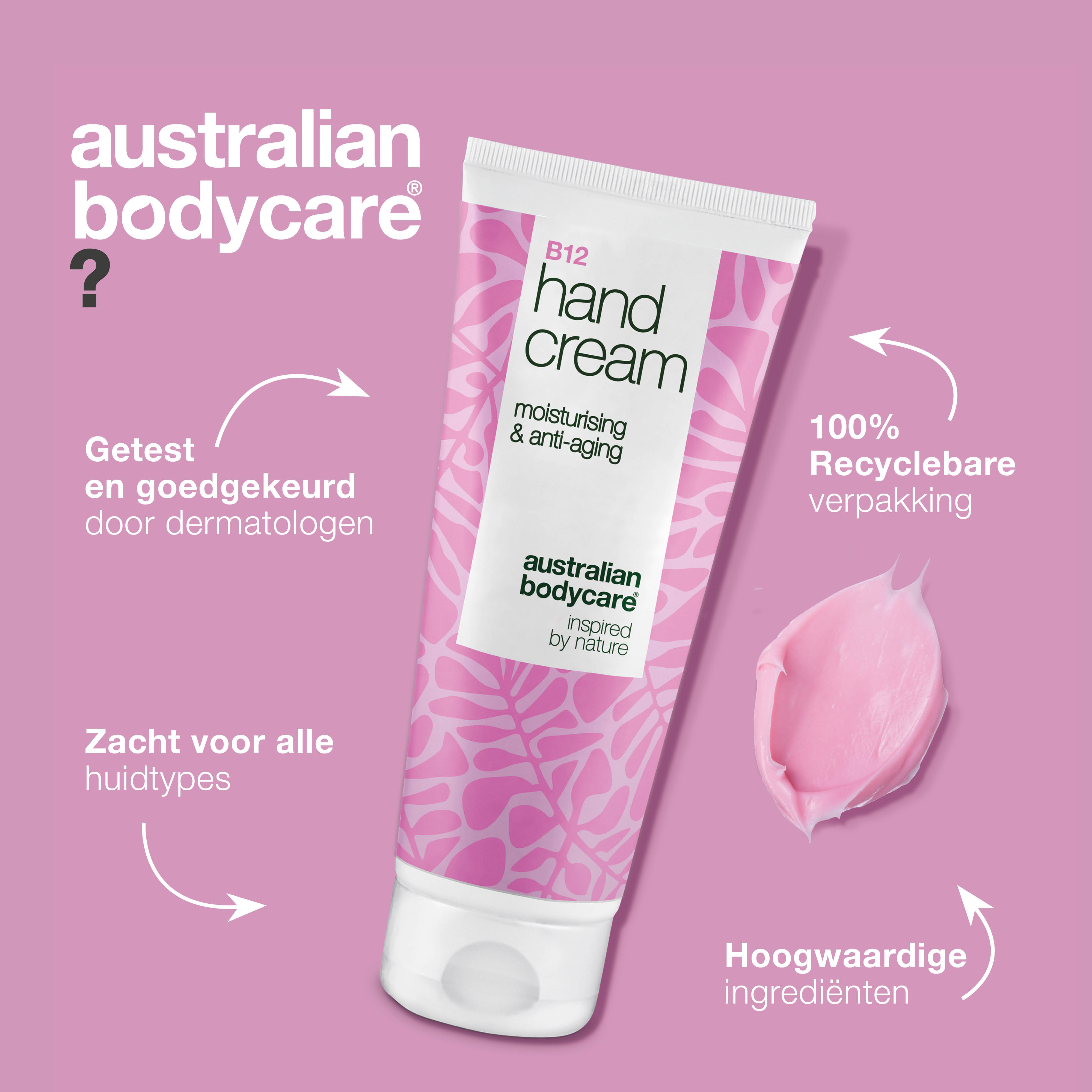 B12 Handcrème voor droge en gerimpelde handen – Hydratatie — Krijg gladde, zachte handen met B12 Handcrème. Vermindert droogte en rimpels met intensieve hydratatie.