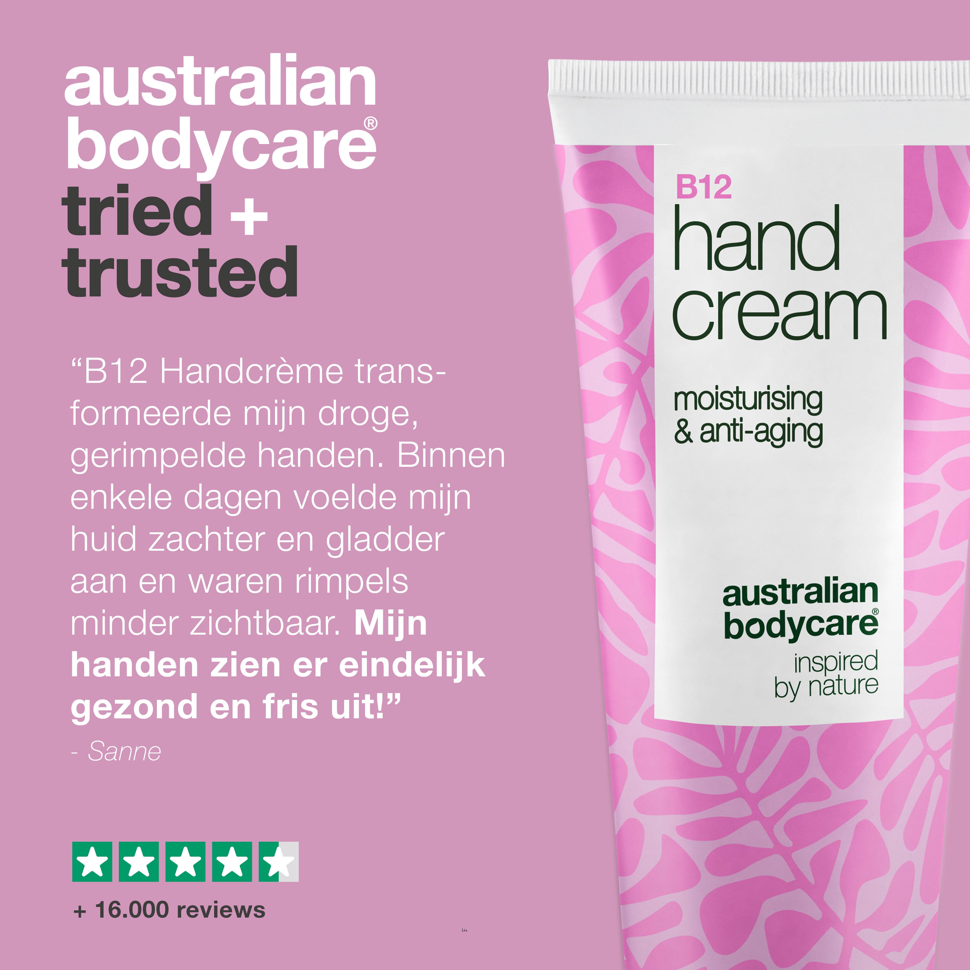 B12 Handcrème voor droge en gerimpelde handen – Hydratatie — Krijg gladde, zachte handen met B12 Handcrème. Vermindert droogte en rimpels met intensieve hydratatie.