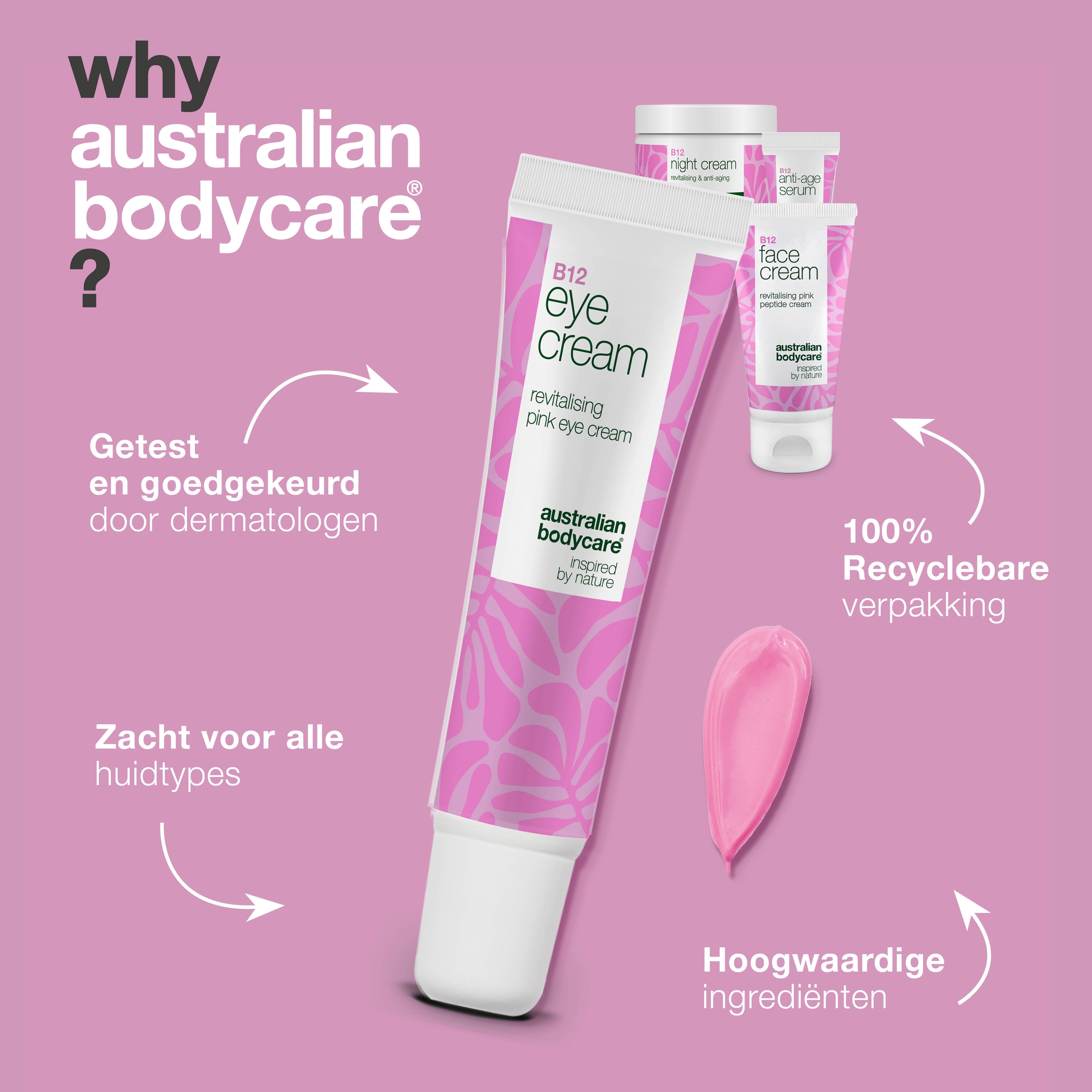 Huidverzorgingsset met B12 – Verminder Rimpels en Glans — 4 producten met B12 voor anti-age effect. Bereik stevige, jeugdige huid.
