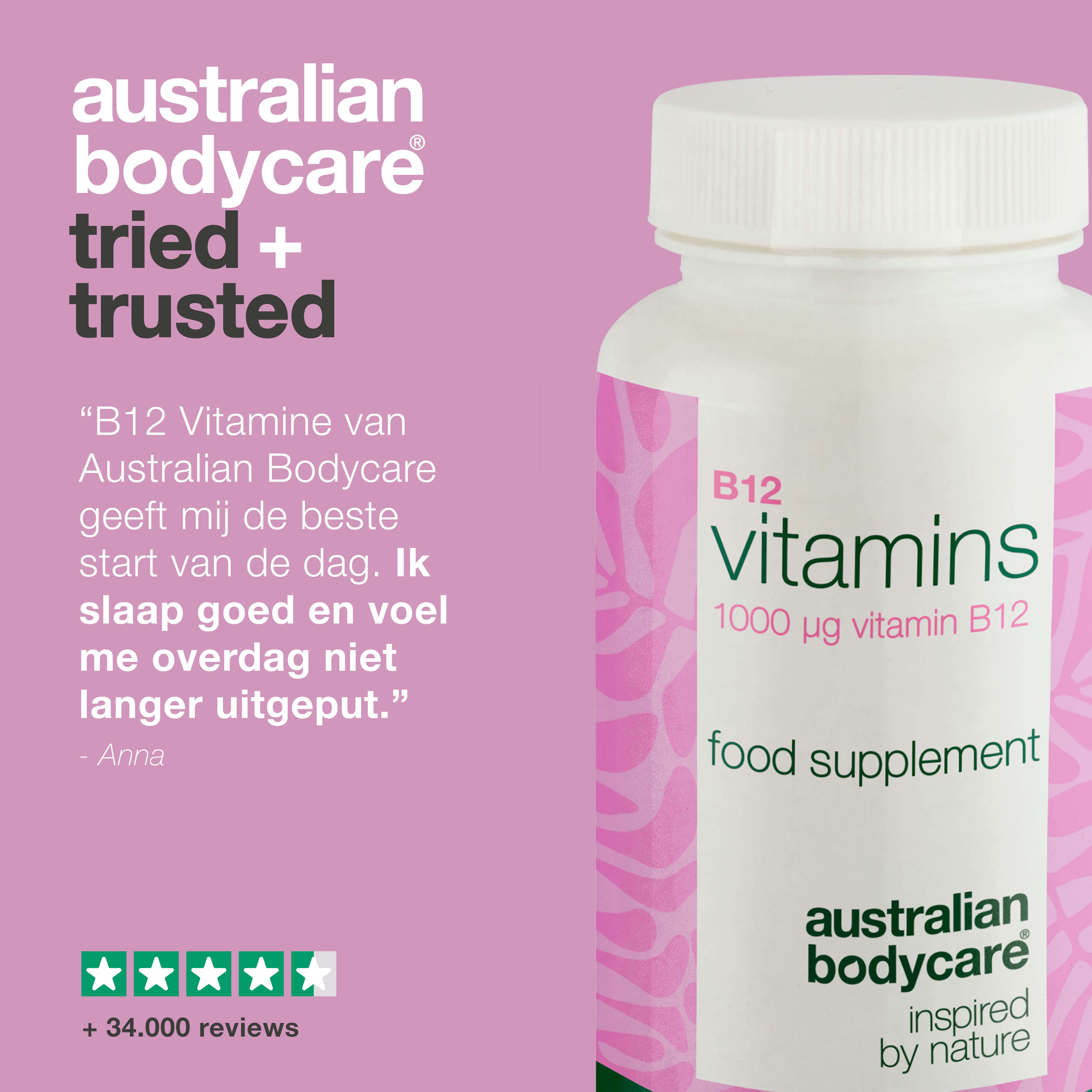 Vitamine B12 Voedingssupplementen– 90 Vegan Capsules, 1000 µg — Vitamine B12 met 1000 µg per capsule. 90 vegan capsules – ideaal voor 90 dagen. Ondersteunt energie en een plantaardig voedingspatroon.