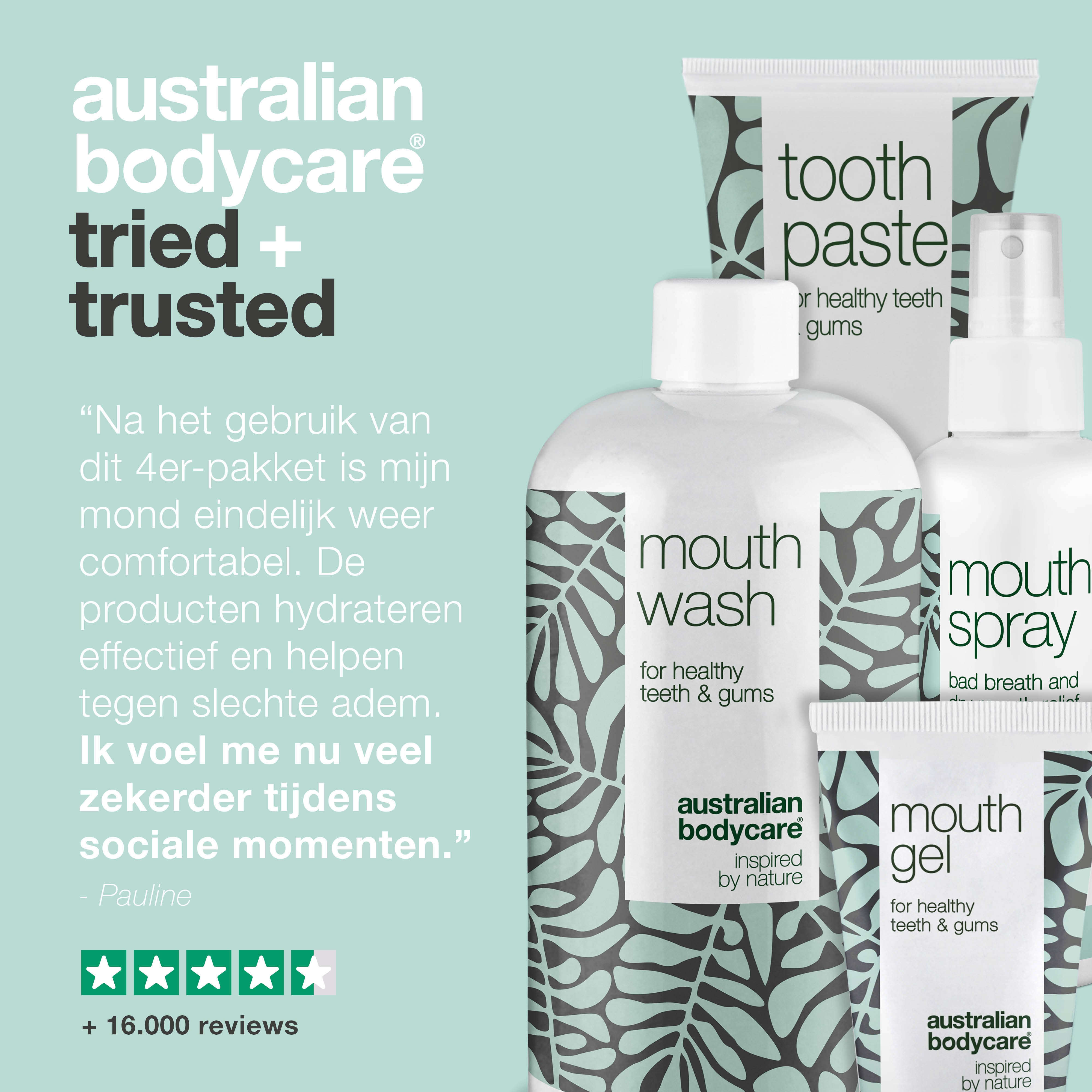 Pakket met 4 producten voor een droge mond — 4 hydraterende producten voor de verzorging van een droge mond