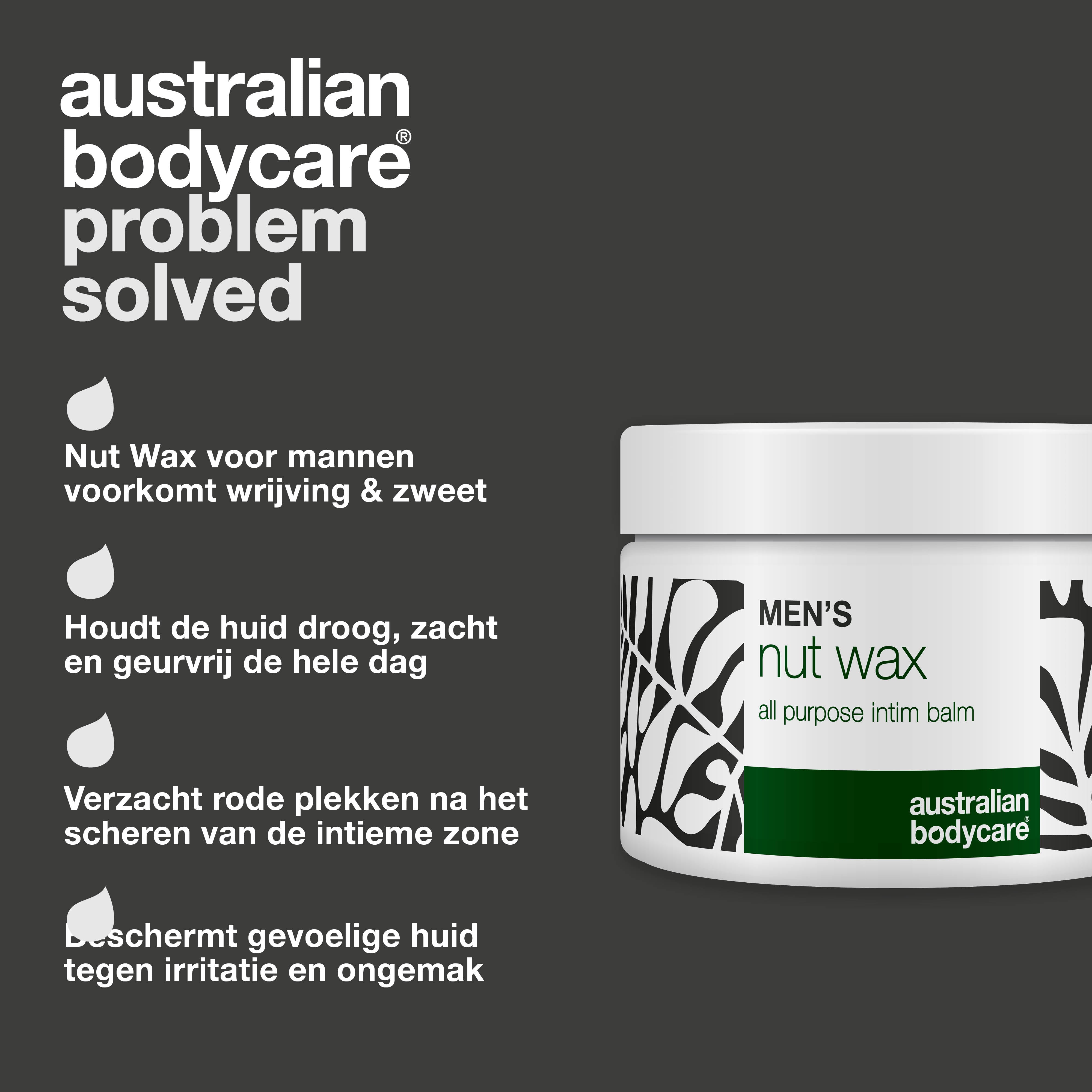 Intiembalsem voor mannen helpt tegen zweet, wrijving en geur rond de ballen. Houdt de huid droog, fris en soepel met sheaboter, squalane en bisabolol.