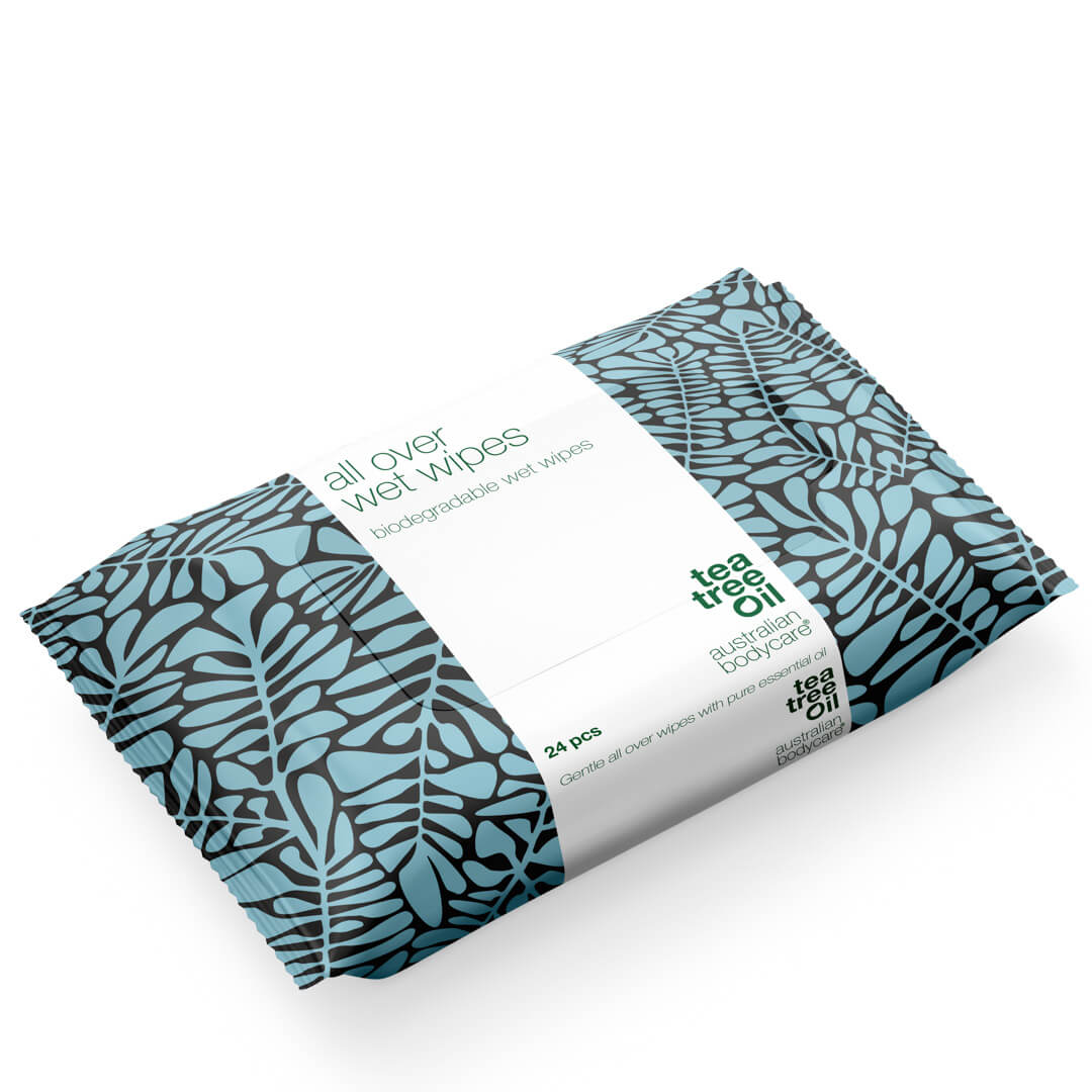 Vochtige doekjes met Tea Tree Olie 24 stuks - Reinigen en verfrissen de huid op het lichaam effectief