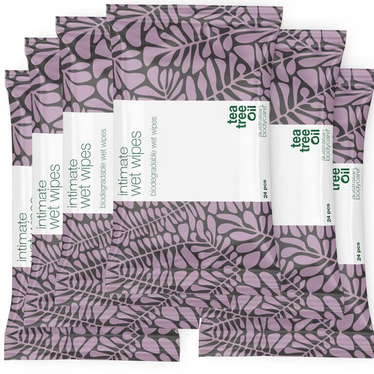 Vochtige doekjes voor de intieme zone met Tea Tree Olie 24 stuks - voor de dagelijkse verzorging van de intieme zone tegen ongewenste geurtjes, jeuk en droogheid
