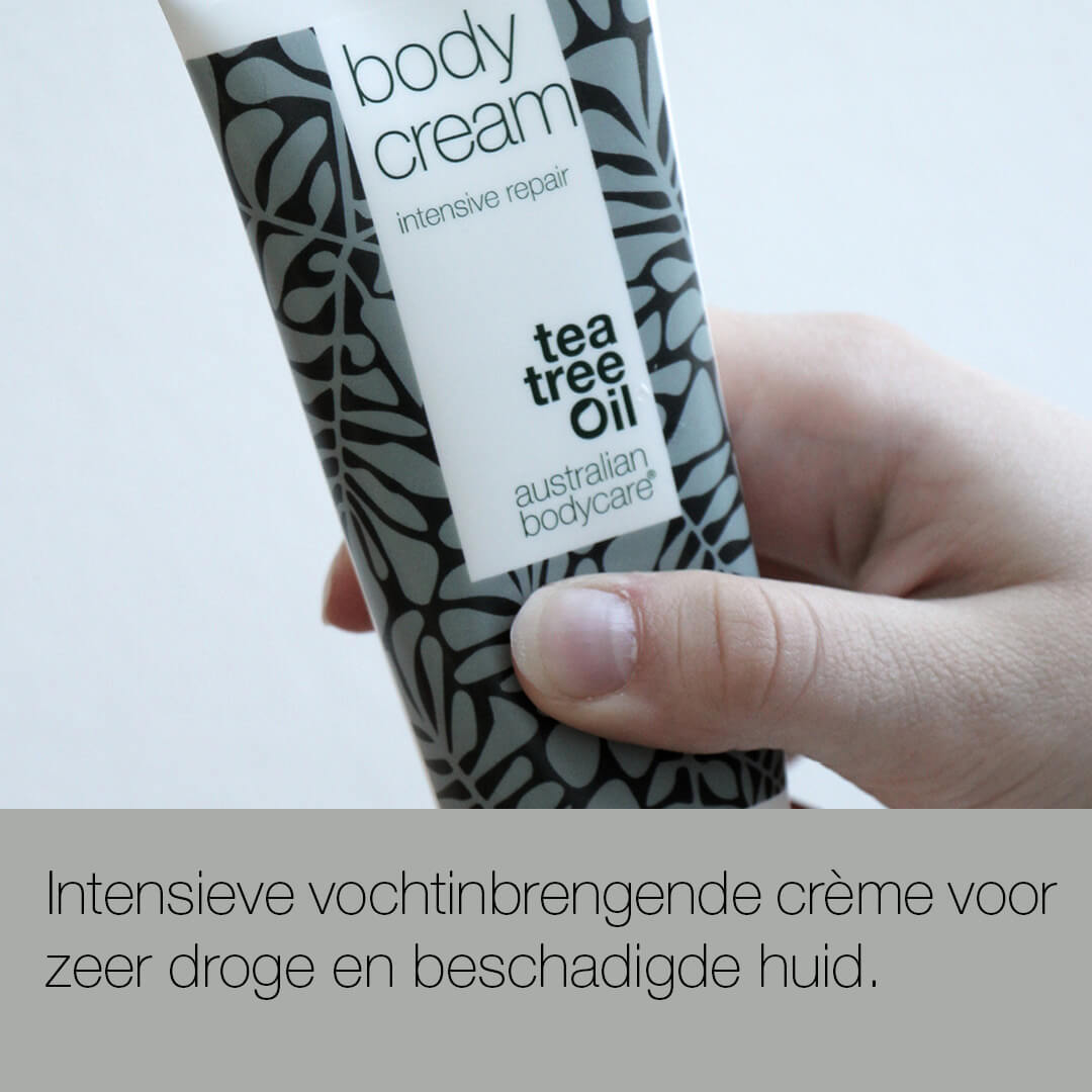 Intensieve vochtinbrengende crème met Tea Tree Olie - Body Cream voor de zeer droge en beschadigde huid