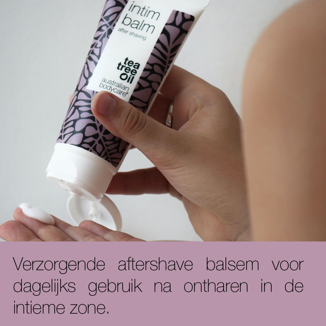 Aftershave voor de intieme zone - Tegen scheerirritatie, ingegroeide haren, ontstoken haarzakjes een branderige huid, jeuk en rode scheerbultjes.