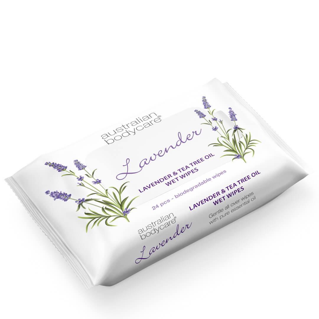Vochtige doekjes met Lavendel & Tea Tree Olie 24 stuks - Voor het reinigen en hydrateren van gezicht en lichaam