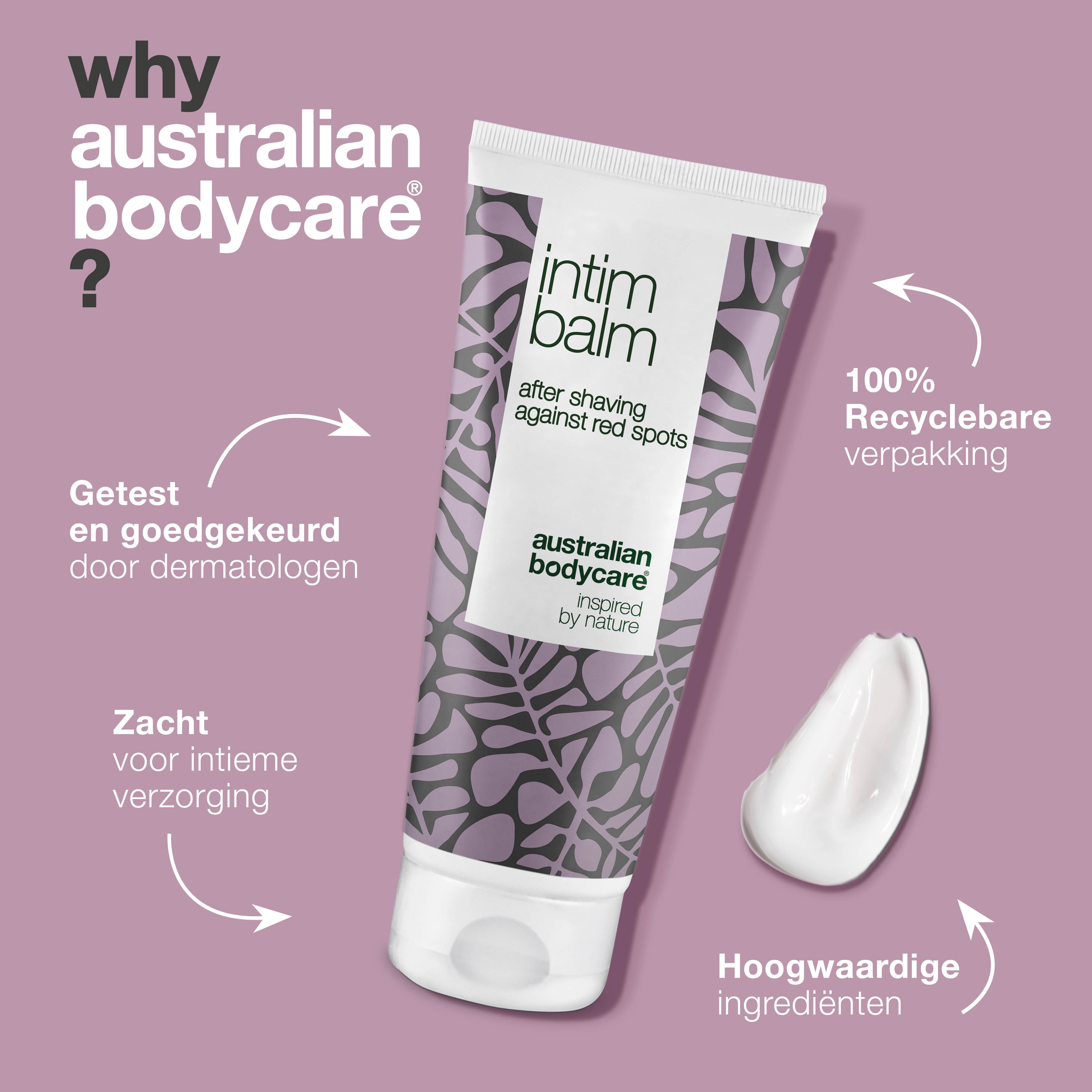 Aftershave voor de intieme zone — Tegen scheerirritatie, ingegroeide haren, ontstoken haarzakjes een branderige huid, jeuk en rode scheerbultjes.