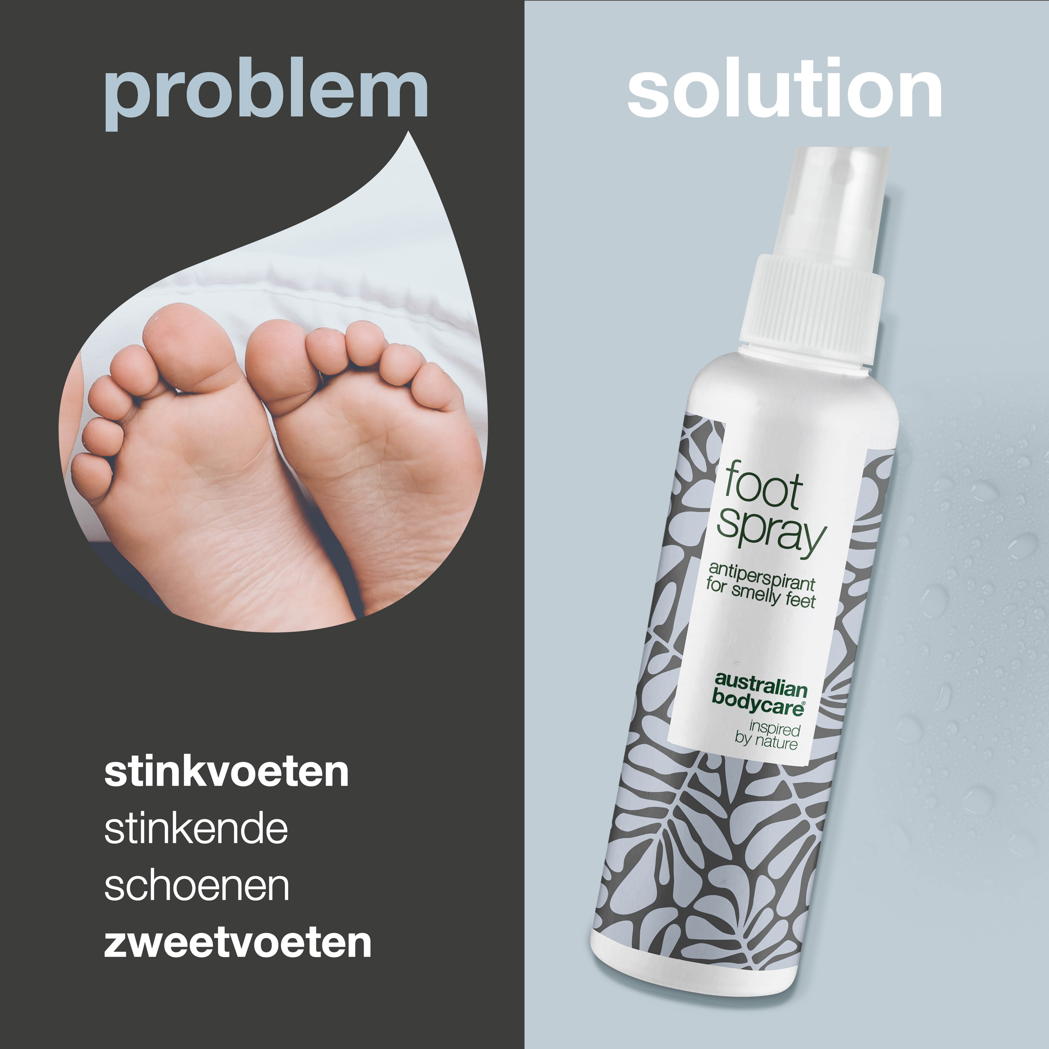 Voetspray voor Stinkvoeten — Antiperspirant tegen Zweetvoeten en Stinkvoeten