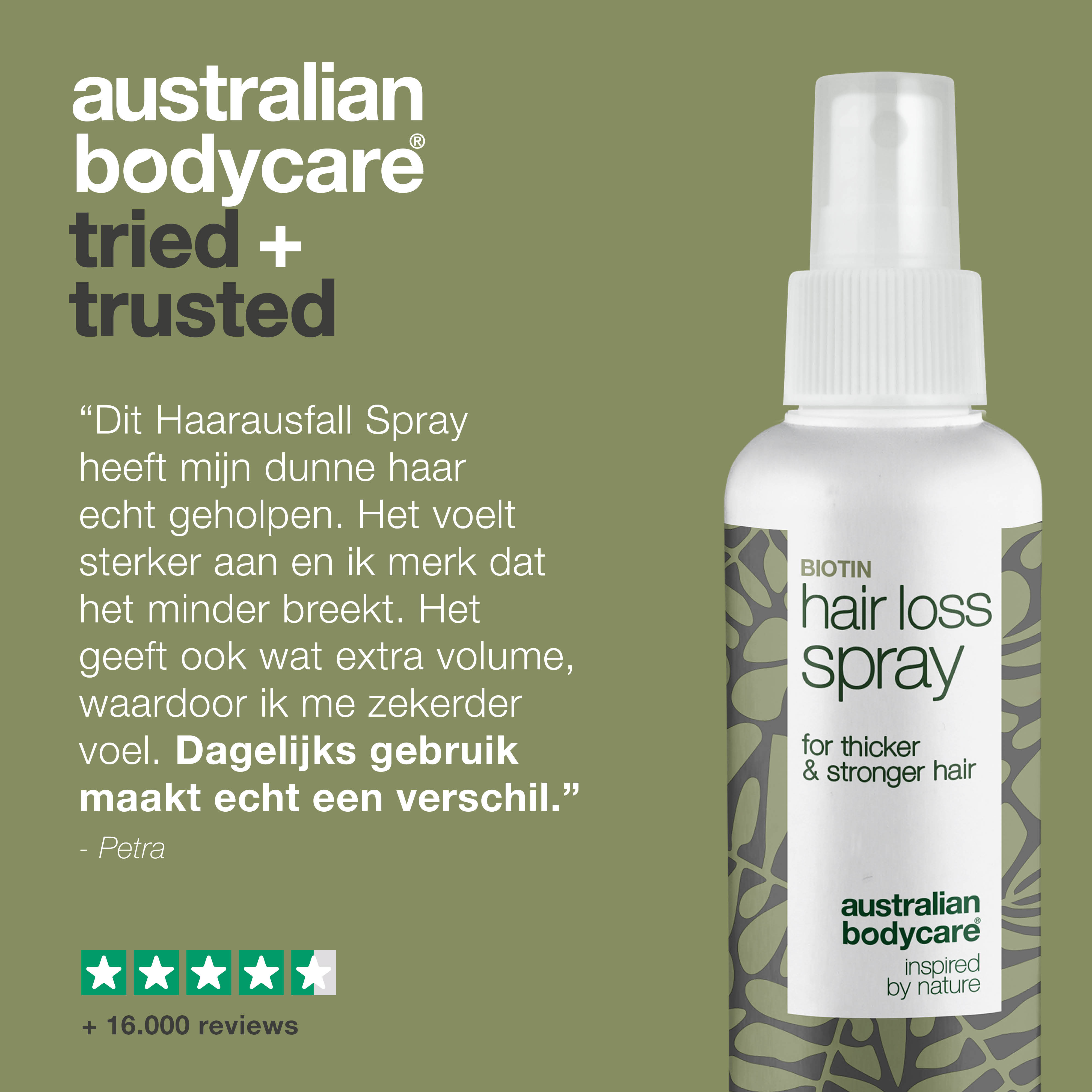 Haaruitval Spray — Spray om het haar te beschermen - goed voor dun haar en bij haaruitval