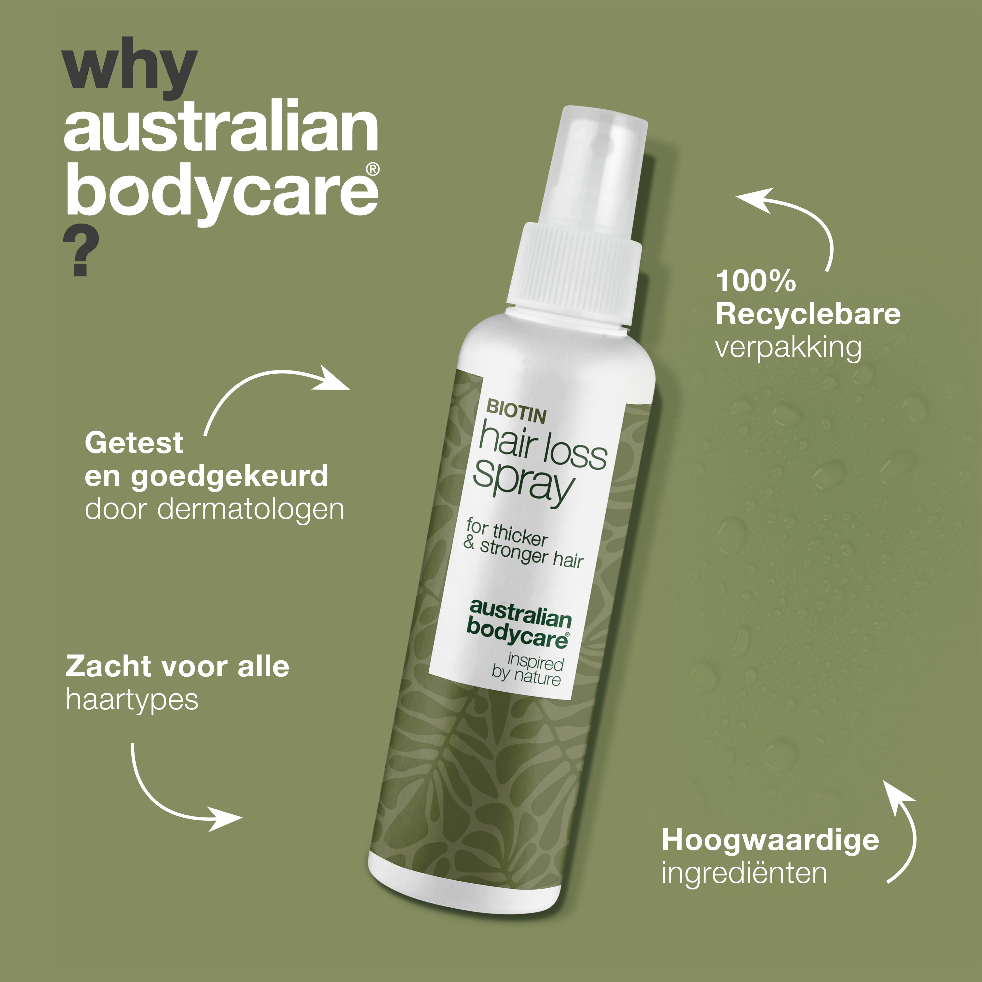 Haarspray bij haaruitval – Versterkt en beschermt het haar — Met cafeïne, Capilia Longa, amarant-extract, panthenol en arginine.