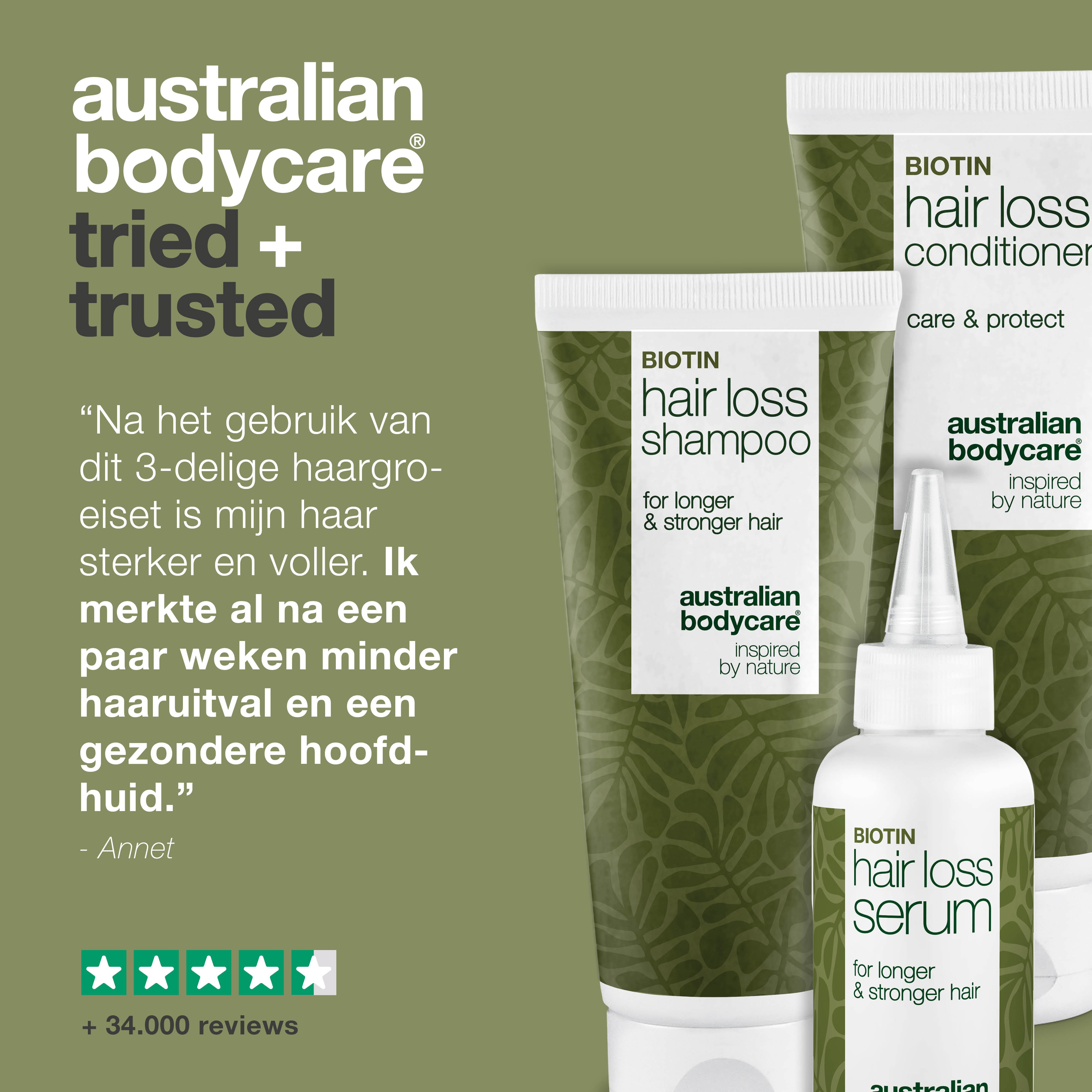 Complete Haaruitval Kit — 3 producten voor gezond, sterk en lang haar