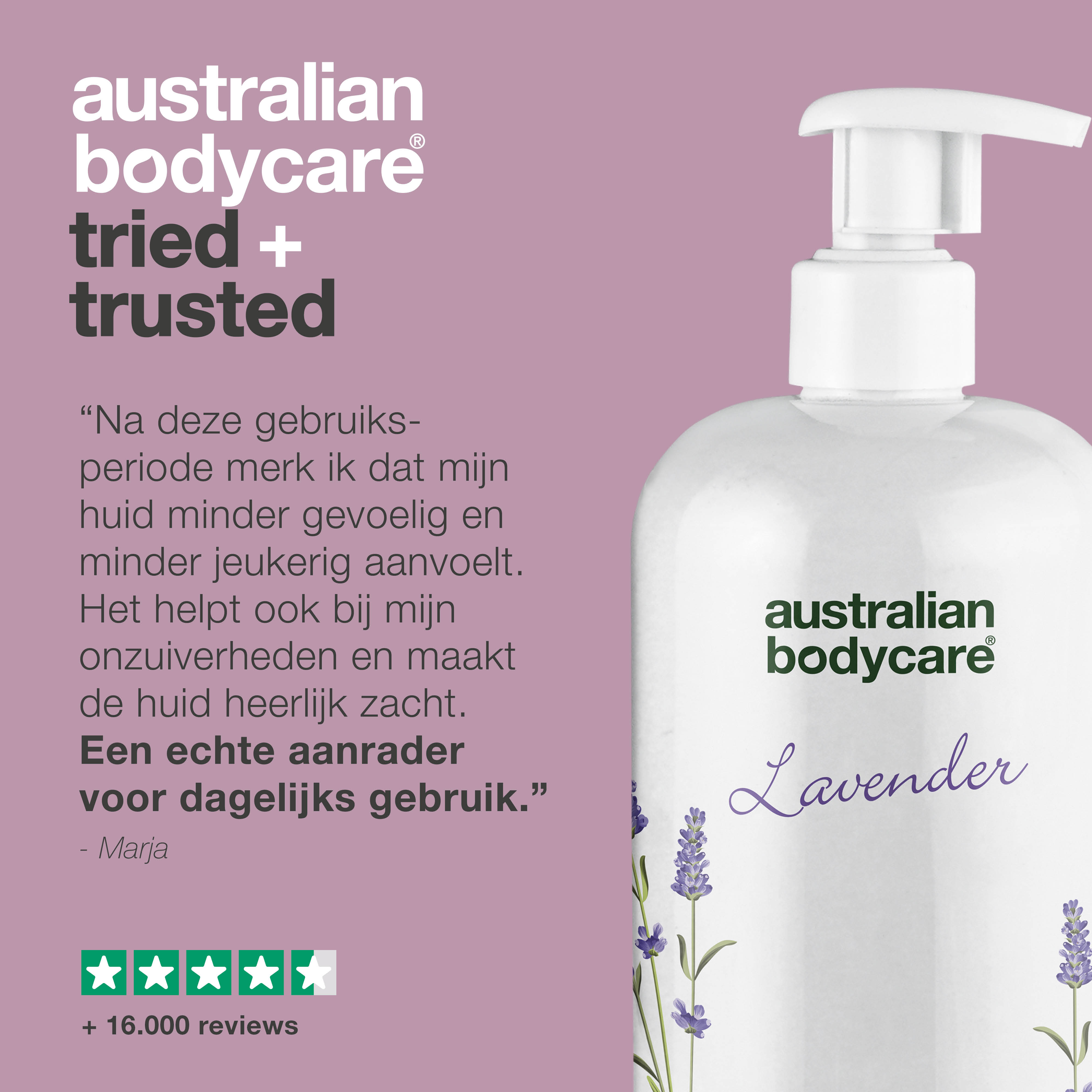 Professionele Lavender Skin Wash — Professioneel Showergel met Tea tree Olie en Lavendel voor de dagelijkse reiniging van je lichaam