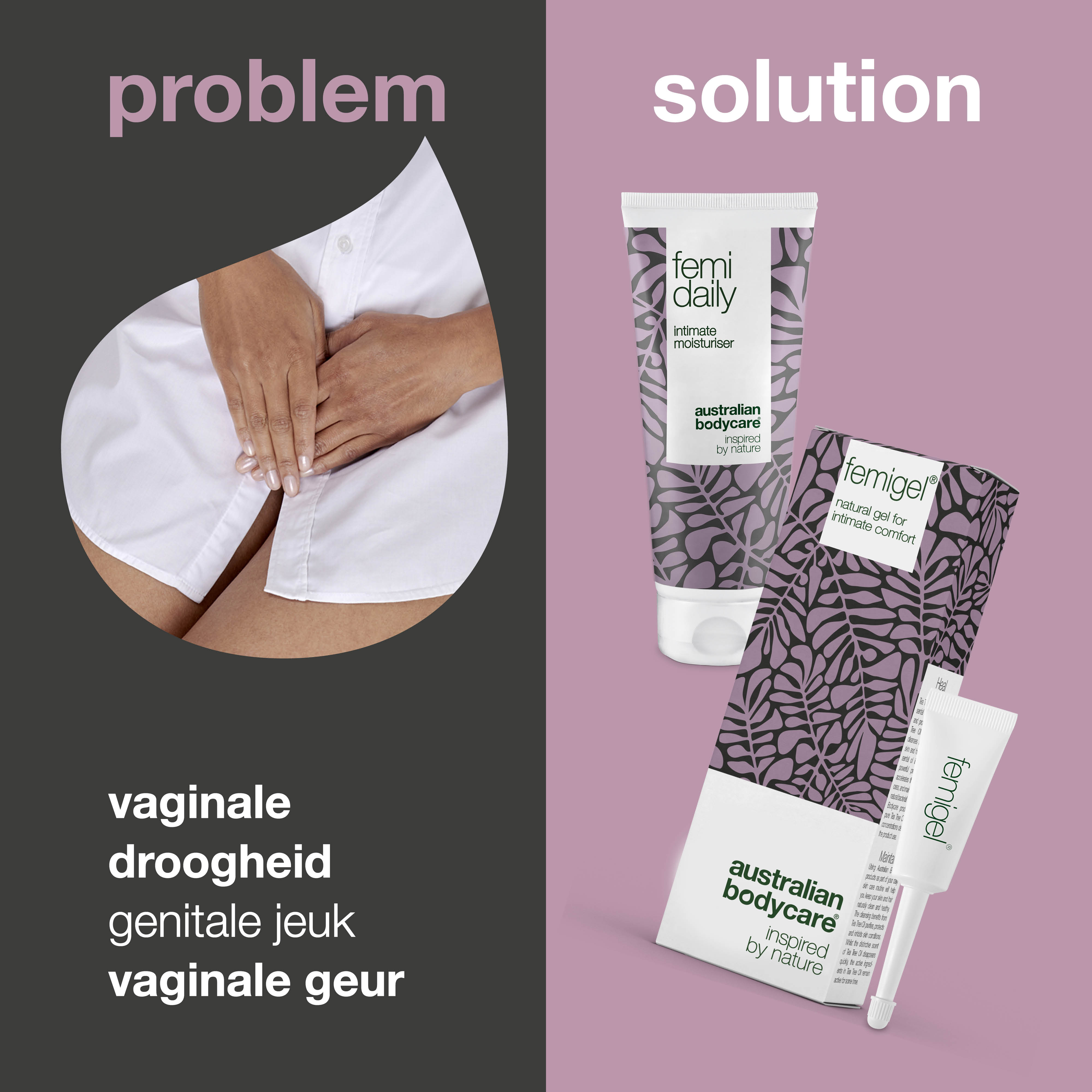2 producten voor de intieme verzorging bij droogheid, ongewenste geurtjes & jeuk — Producten voor de intieme verzorging bij branderigheid, jeuk en irritatie