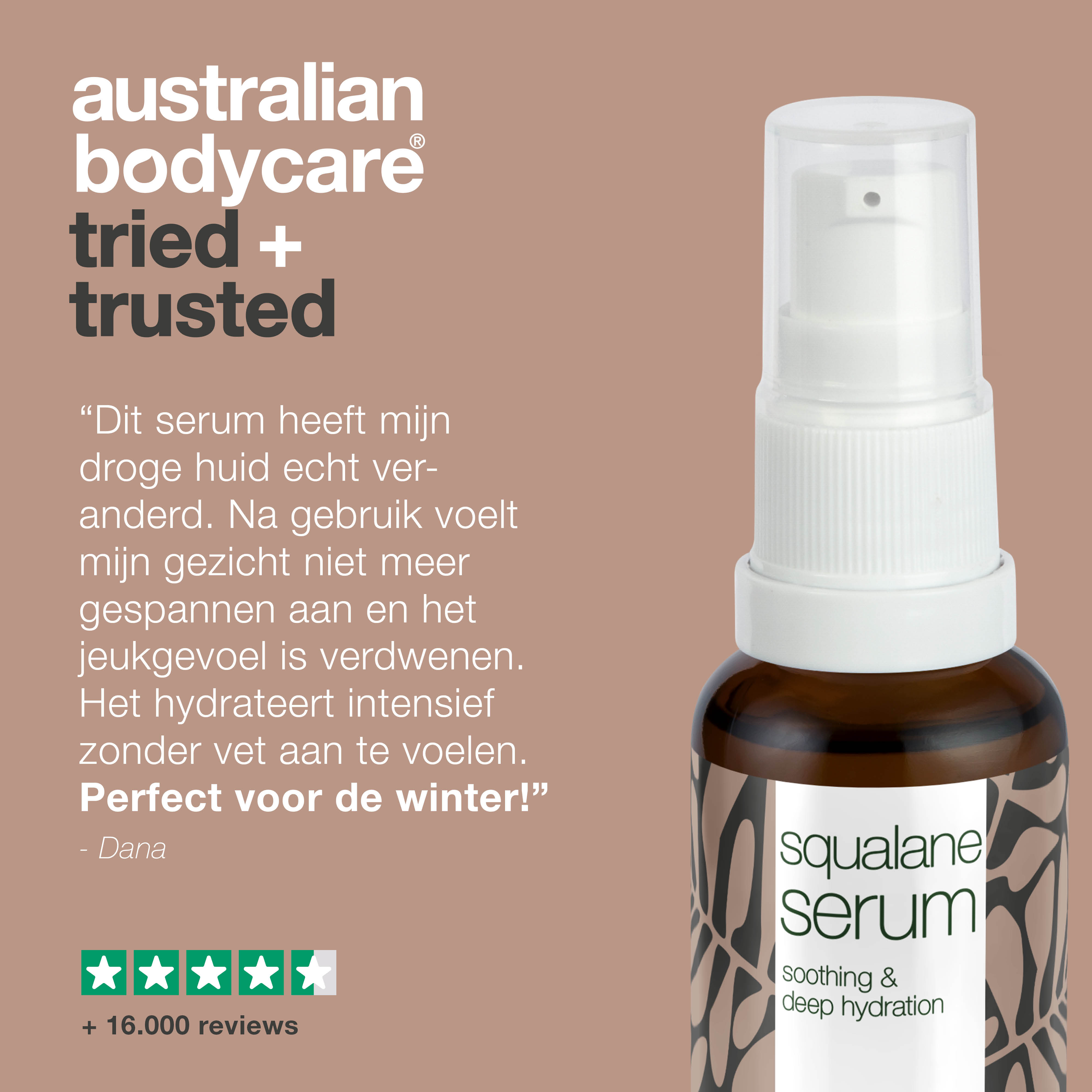 Hydraterend gezichtsserum met Squalane & Vitamine E — Squalane & Vitamine E voeden en hydrateren de droge huid. Lichtgewicht serum dat snel intrekt en de huid zacht en soepel maakt.