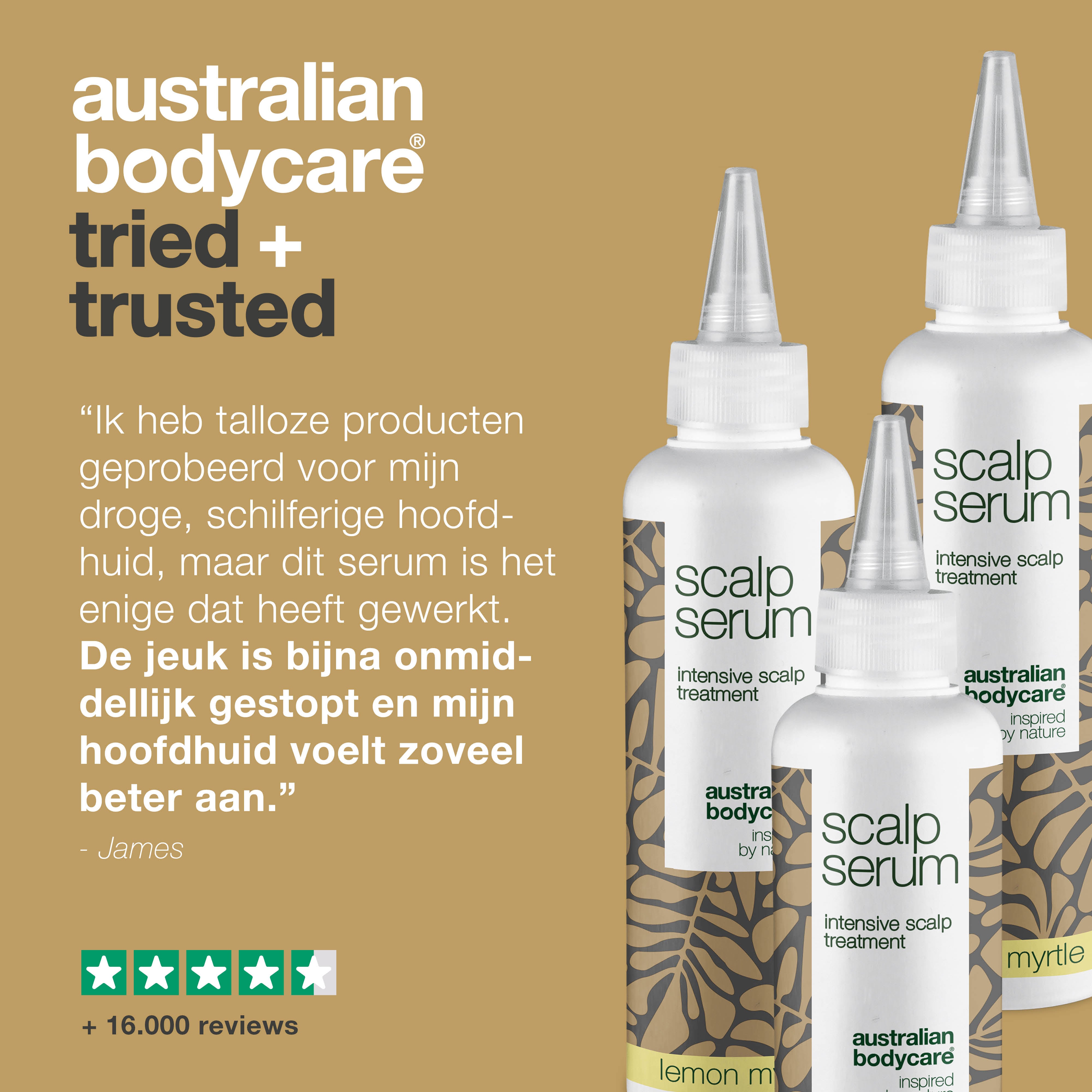 3 voor 2 Scalp Serum hoofdhuidbehandeling 150 ml — Speciale aanbieding met 3 hoofdhuidbehandelingen (150 ml): Tea Tree Olie & Lemon Myrtle
