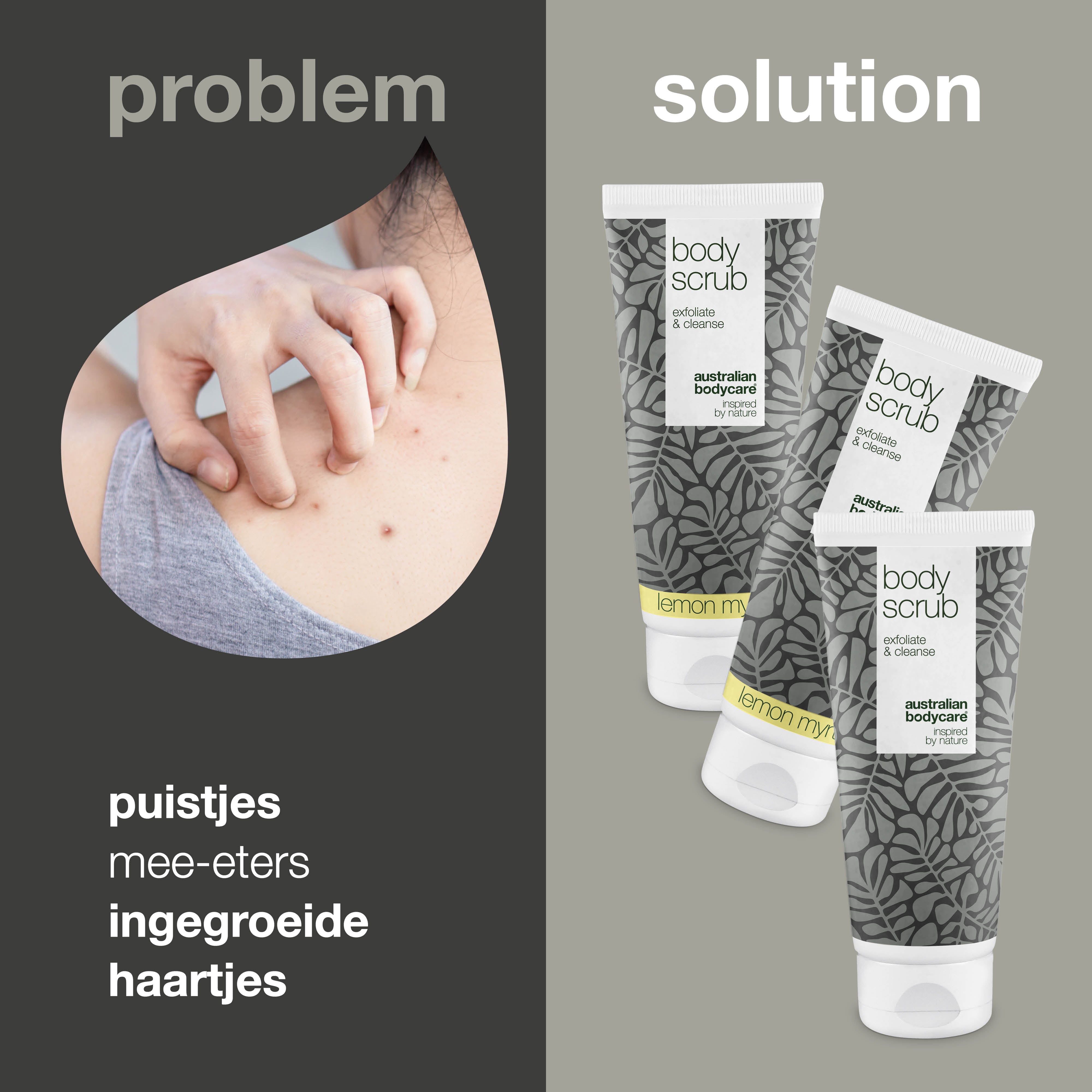 3 Body Scrubs - Voordeelpakket — Voordeelpakket met 3 Body Scrubs (200 ml): Tea Tree Oil & Lemon Myrtle