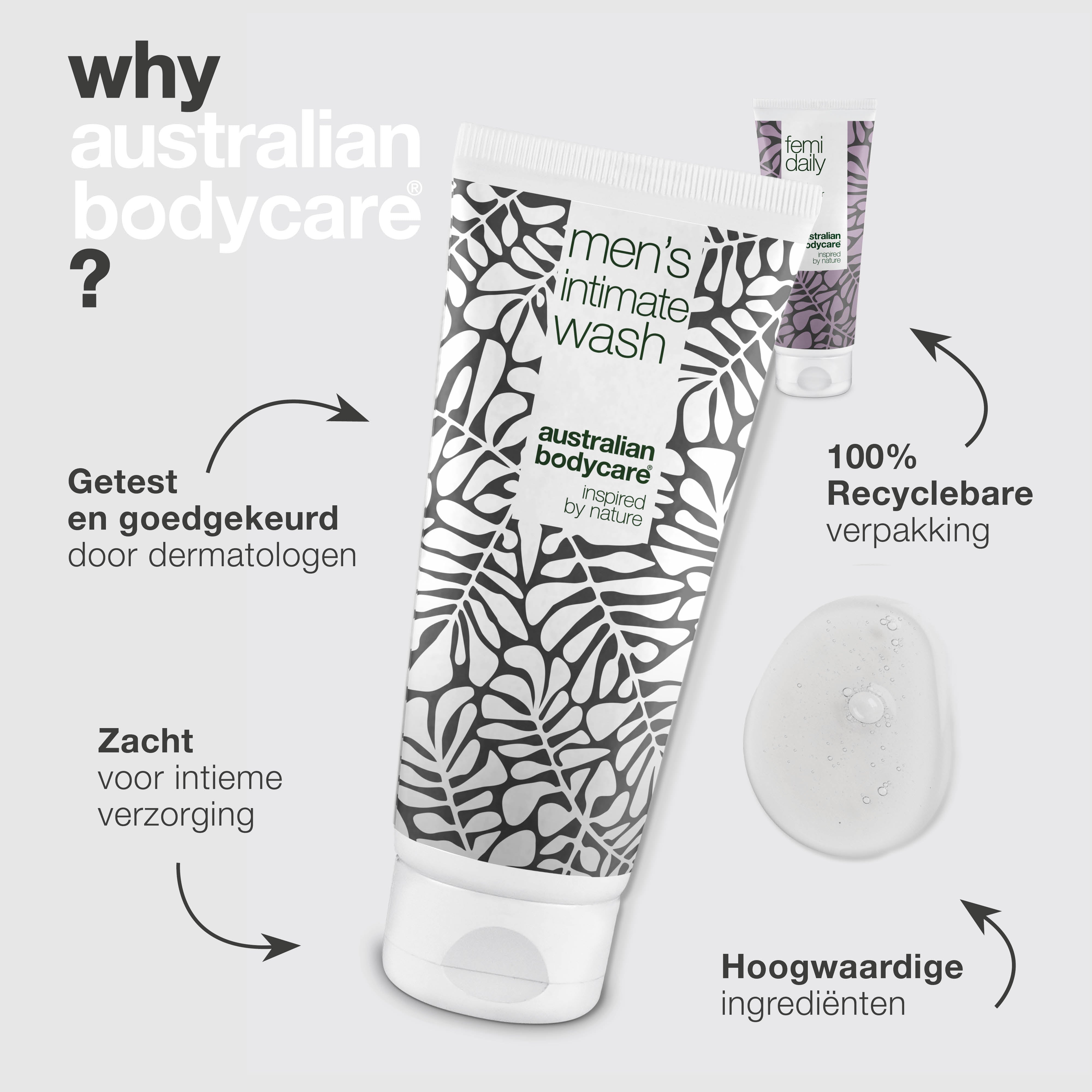 Australian Bodycare Gel & Zeep — Tegen jeuk aan de penis, in het kruis en in de lies