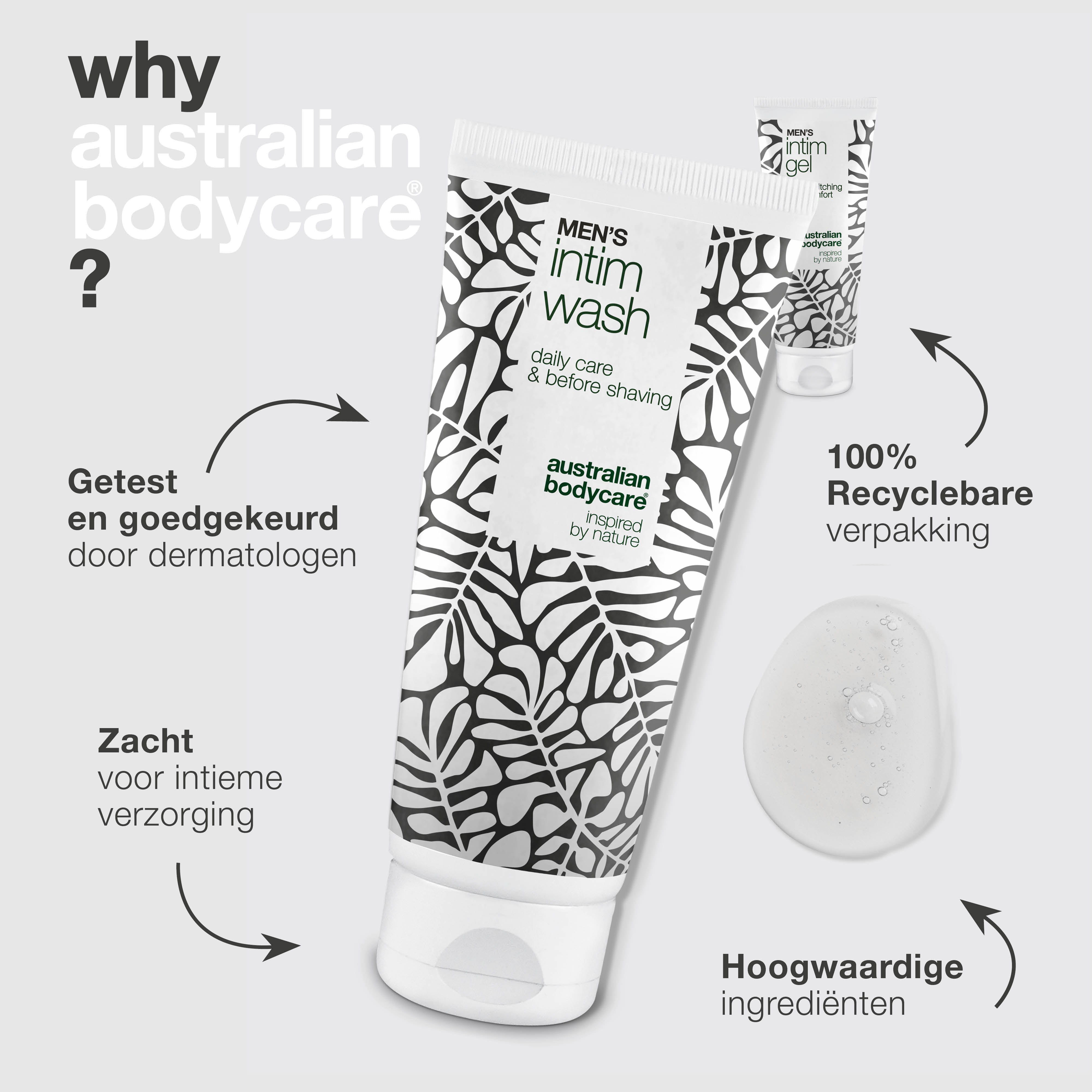 Australian Bodycare Gel & Zeep — Tegen jeuk aan de penis, in het kruis en in de lies
