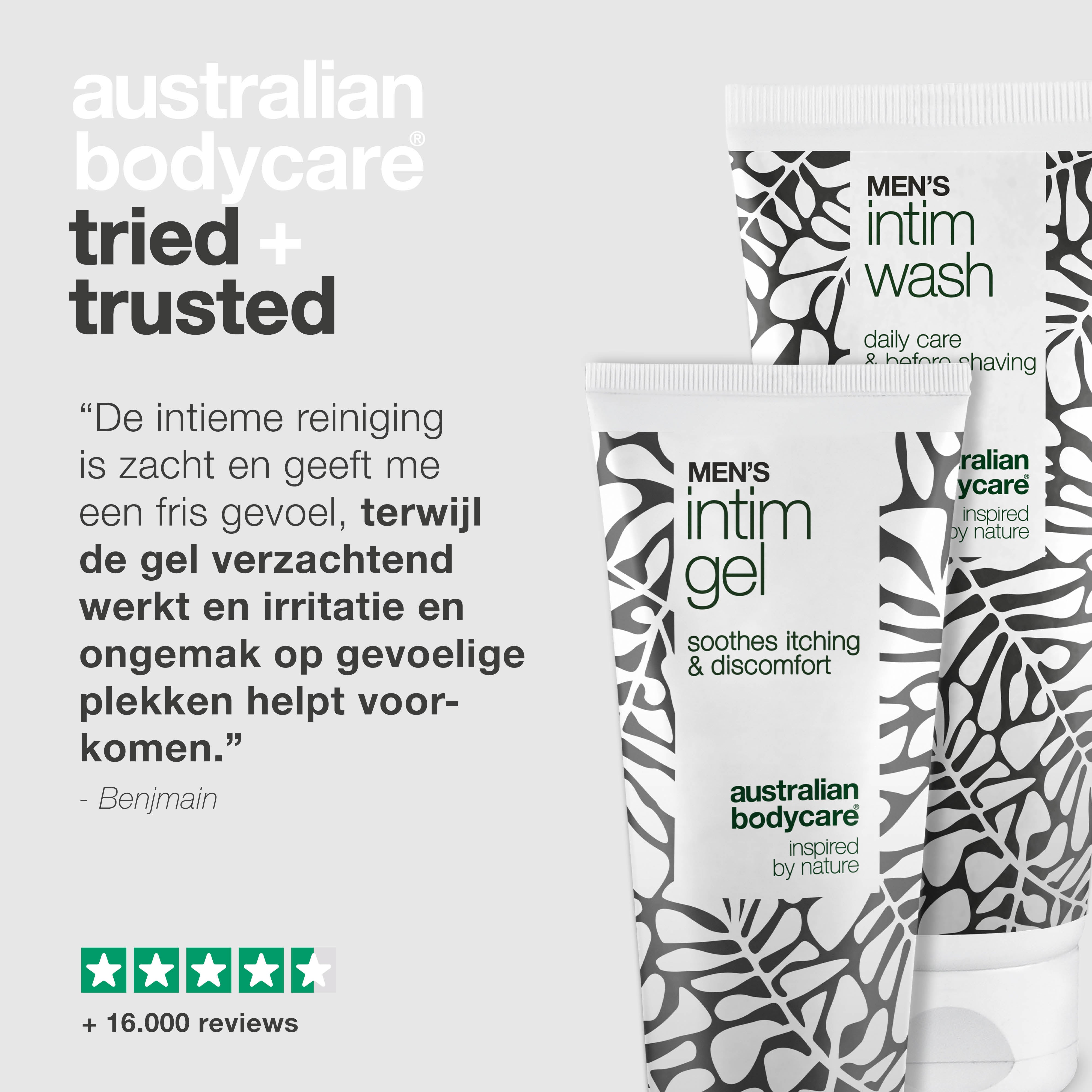 Australian Bodycare Gel & Zeep — Tegen jeuk aan de penis, in het kruis en in de lies