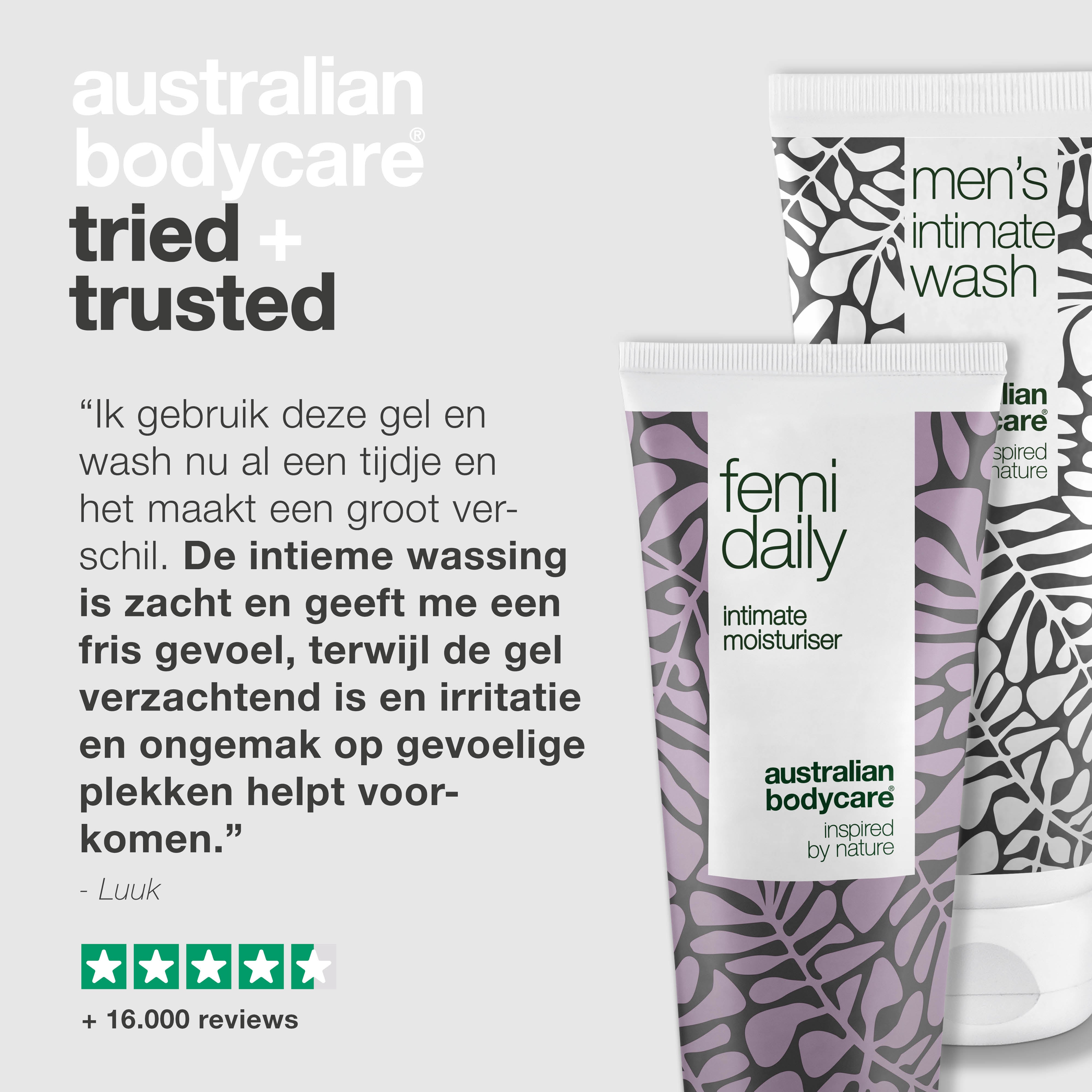 Australian Bodycare Gel & Zeep — Tegen jeuk aan de penis, in het kruis en in de lies