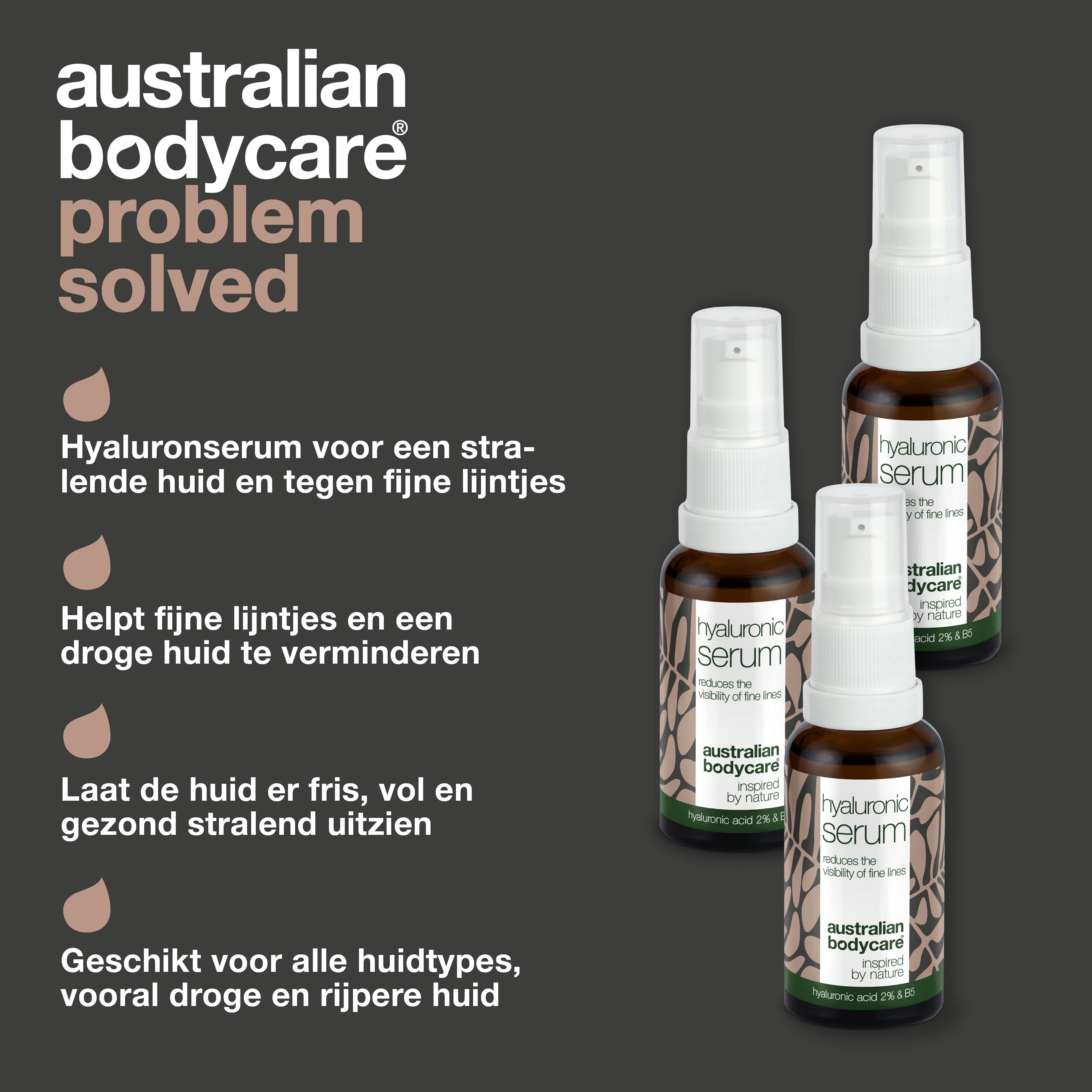 3 Hyaluronzuurserums voor glans en voor de verzorging van fijne lijntjes — Met Hyaluronzuur 2% en vitamine B5 voor fijne lijntjes en diepe groeven