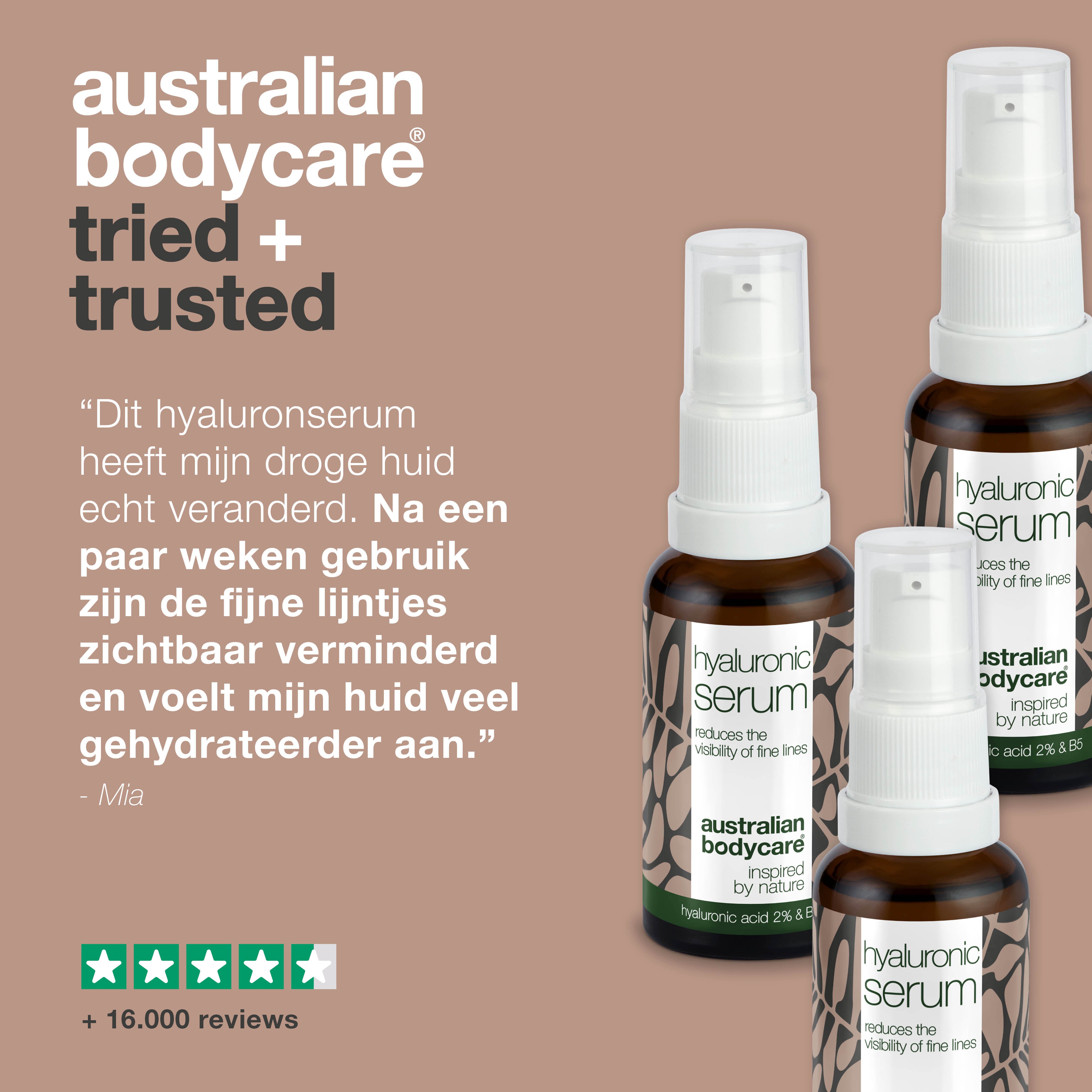 3 Hyaluronzuurserums voor glans en voor de verzorging van fijne lijntjes — Met Hyaluronzuur 2% en vitamine B5 voor fijne lijntjes en diepe groeven