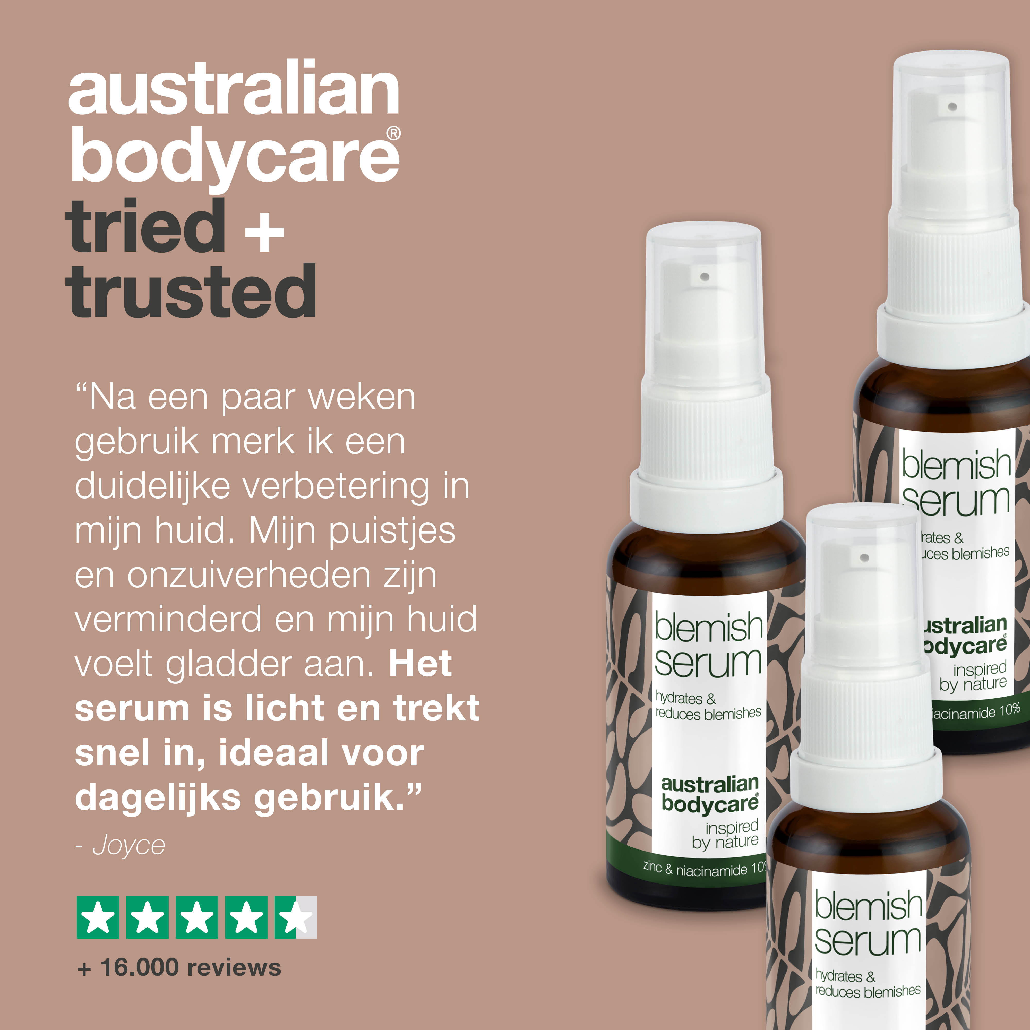 3 stuks Anti-Puistjes Niacinamide Serum bij puistjes en een onzuivere huid — Met Niacinamide 10%, Zink 1% en Tea Tree Olie voor de onzuivere & vette huid