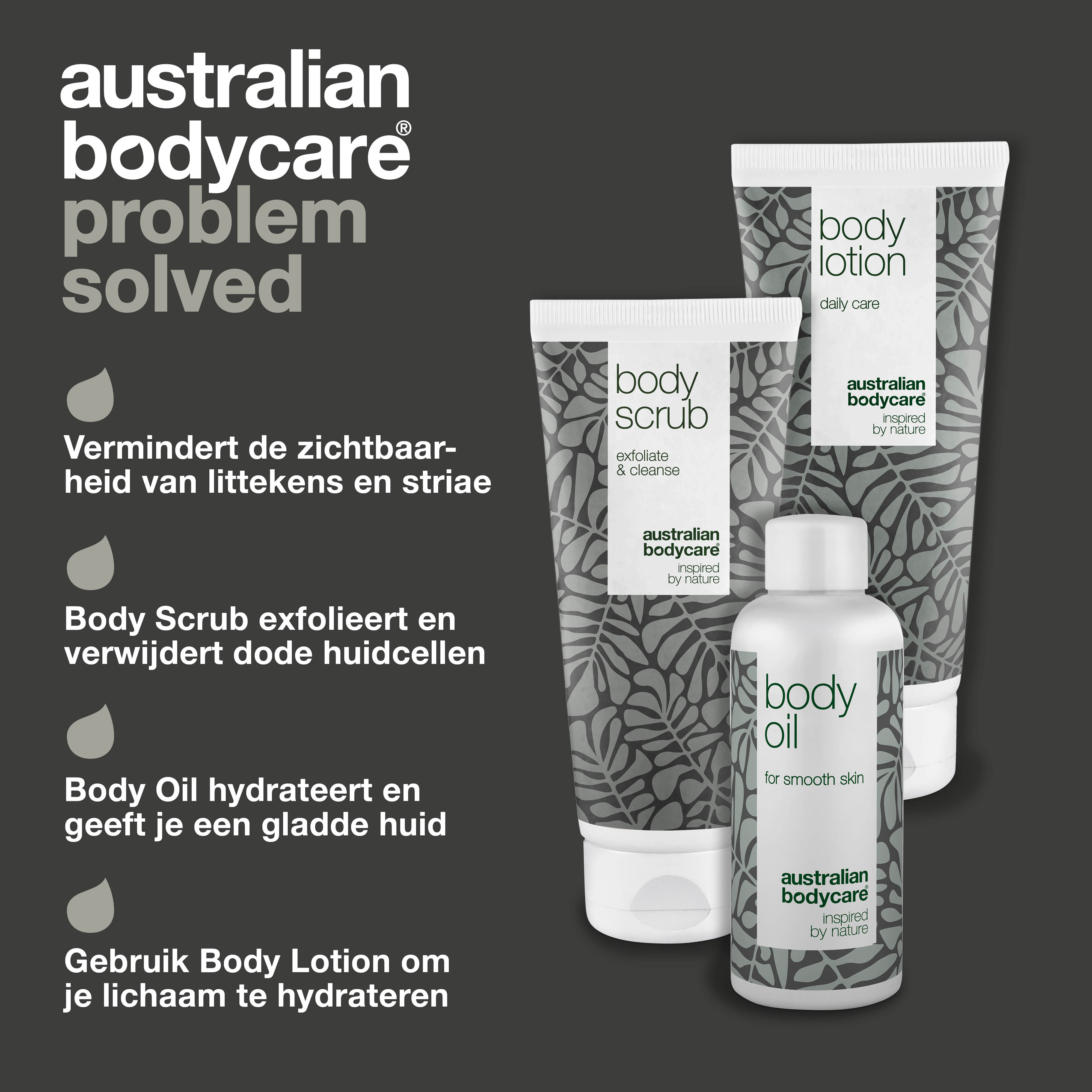 Een pakket met 3 producten voor striae — 3 producten om de zichtbaarheid van striae en littekens te verminderen