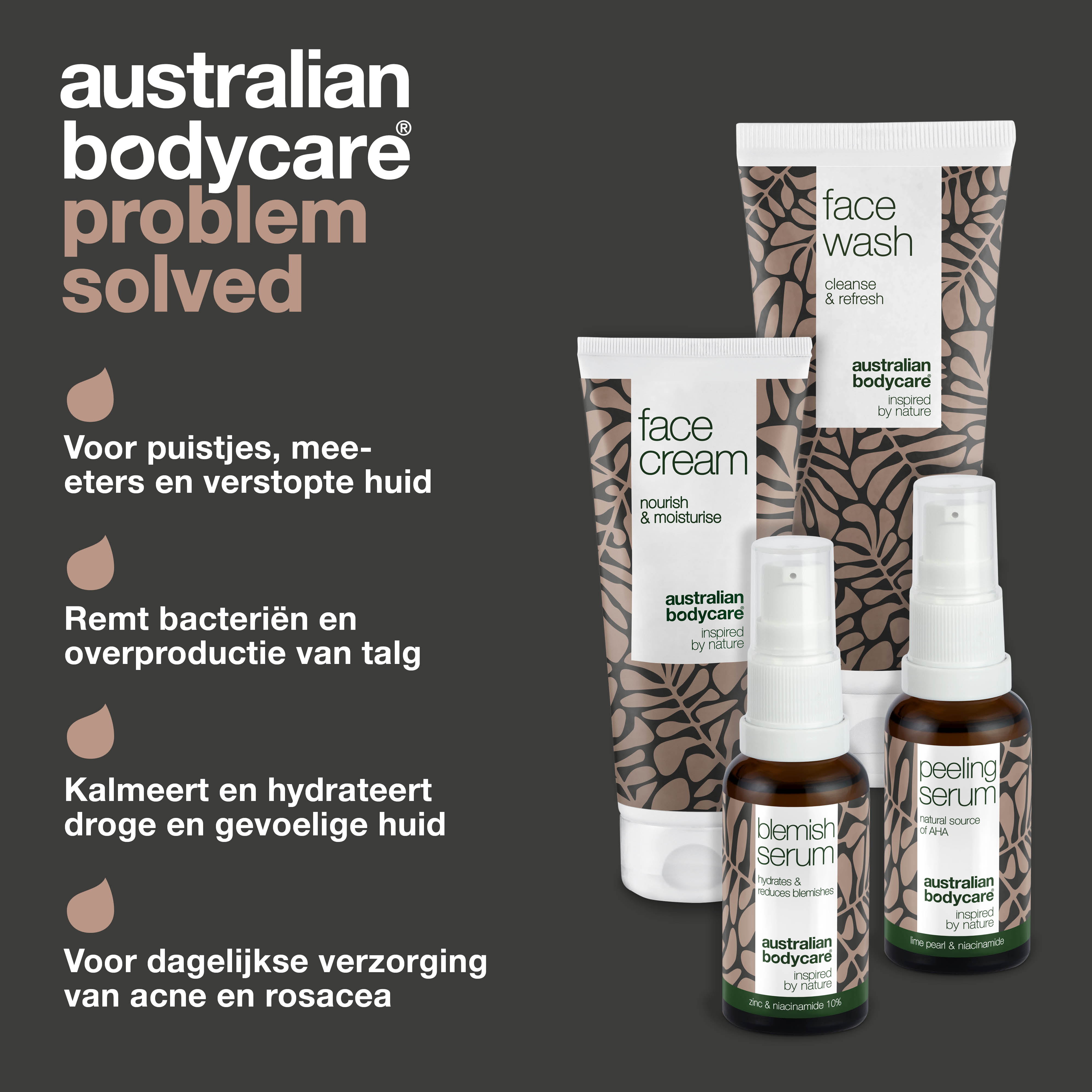 Pakket met 4 producten voor onzuivere huid en puistjes — Diepreinigende huidverzorging voor vette huid, puistjes en mee-eters