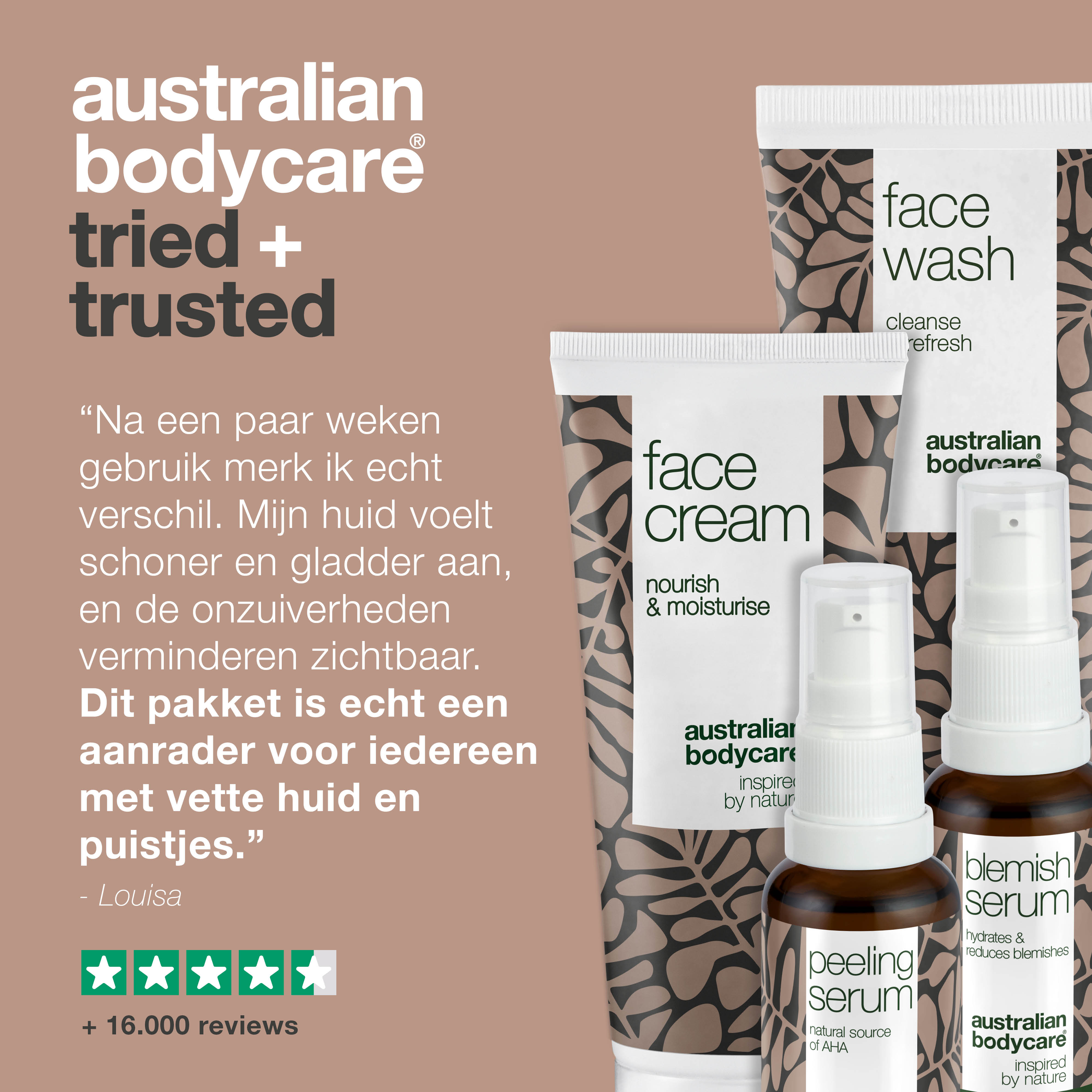 Pakket met 4 producten voor onzuivere huid en puistjes — Diepreinigende huidverzorging voor vette huid, puistjes en mee-eters