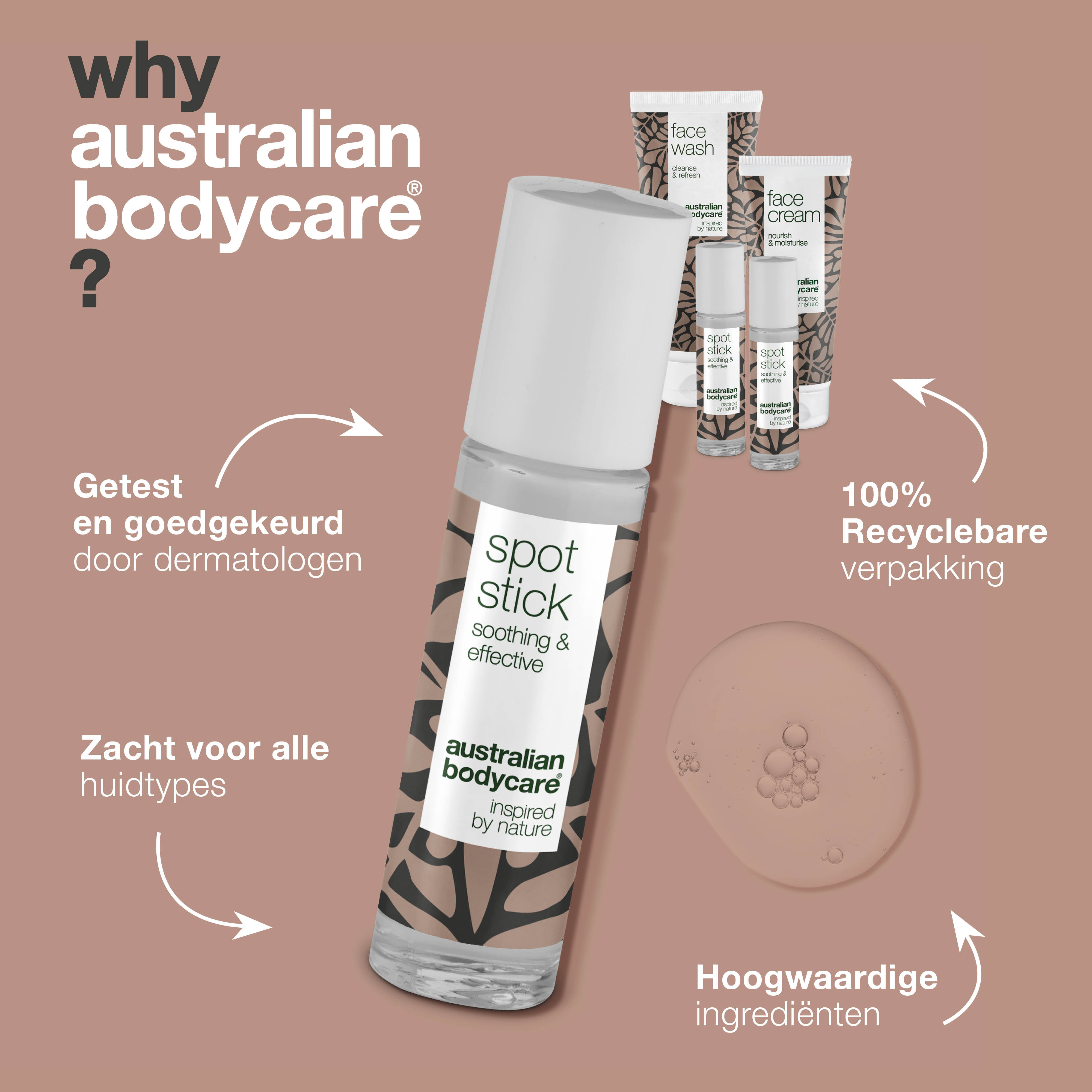 XL gezichtsproducten voor puistjes en onzuivere huid — Grote gezichtsreiniger, gezichtscrème & 3-pak Spot Stick voor puistjes & vette huid