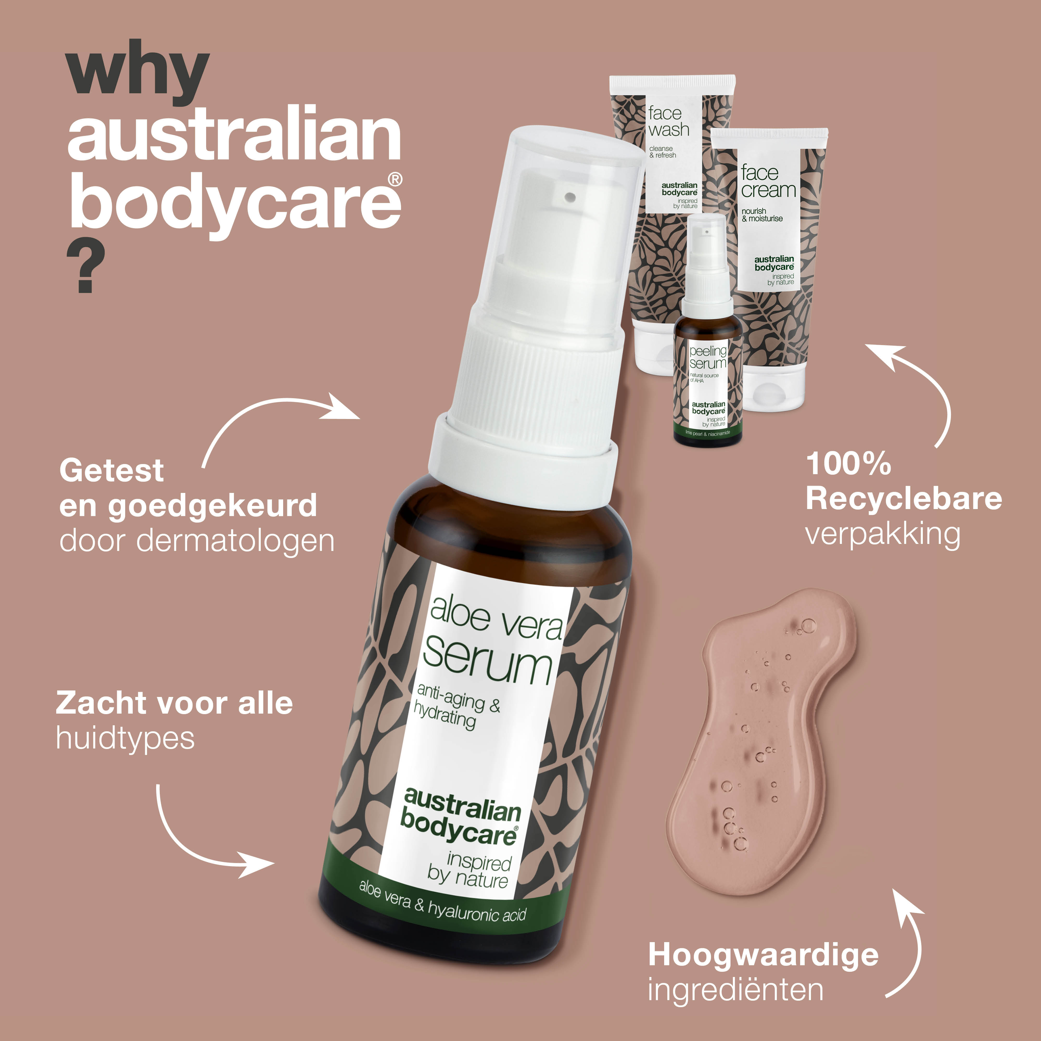 Pakket met 4 producten voor rimpels & vochtarme huid — Compleet Anti Aging pakket voor rimpels en droge huid in het gezicht